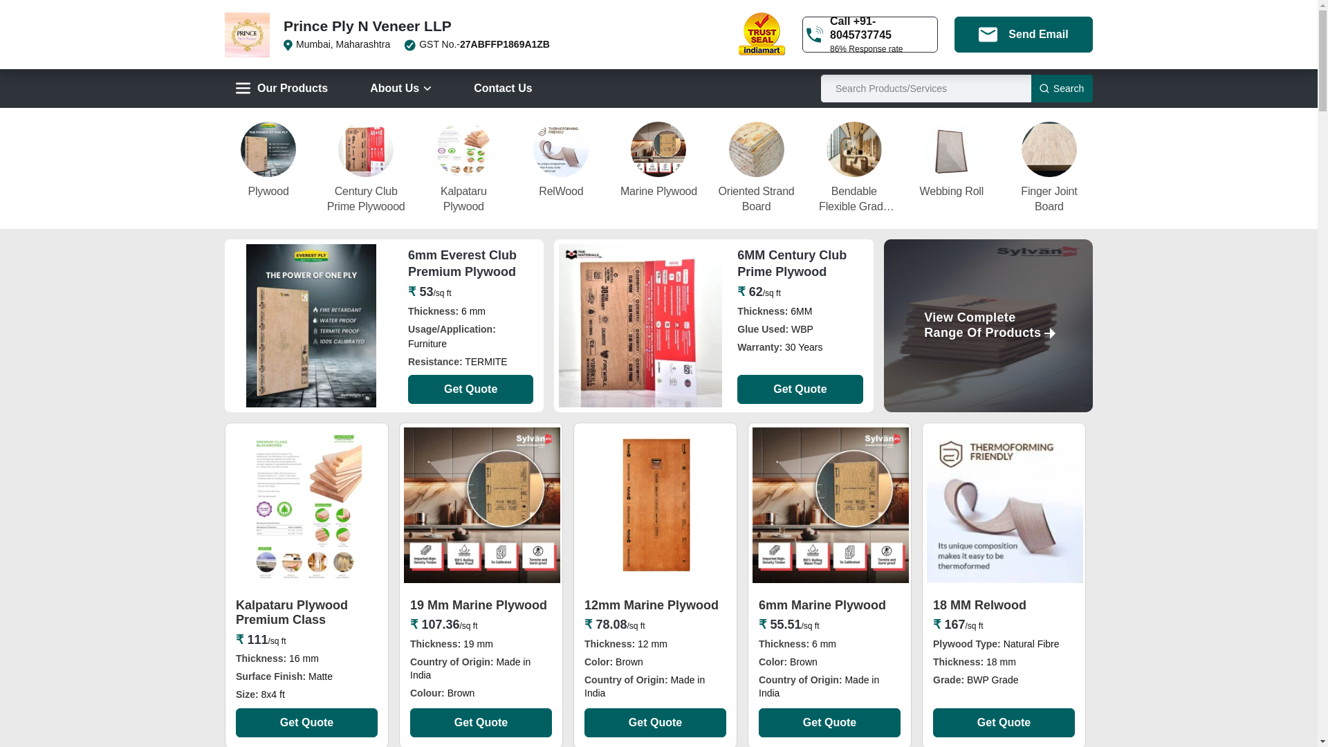 website screenshot of https://princeplynveneer.com/
