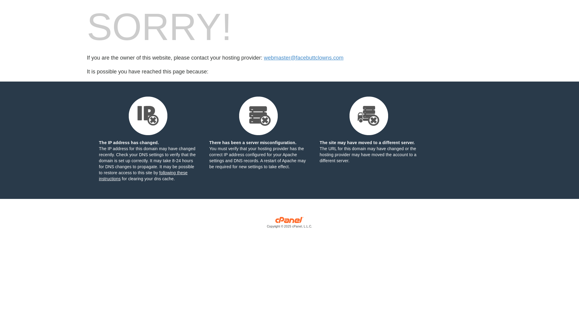 website screenshot of https://facebuttclowns.com/