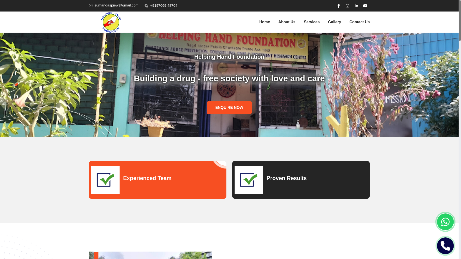 website screenshot of https://helpinghandfoundationghy.org/