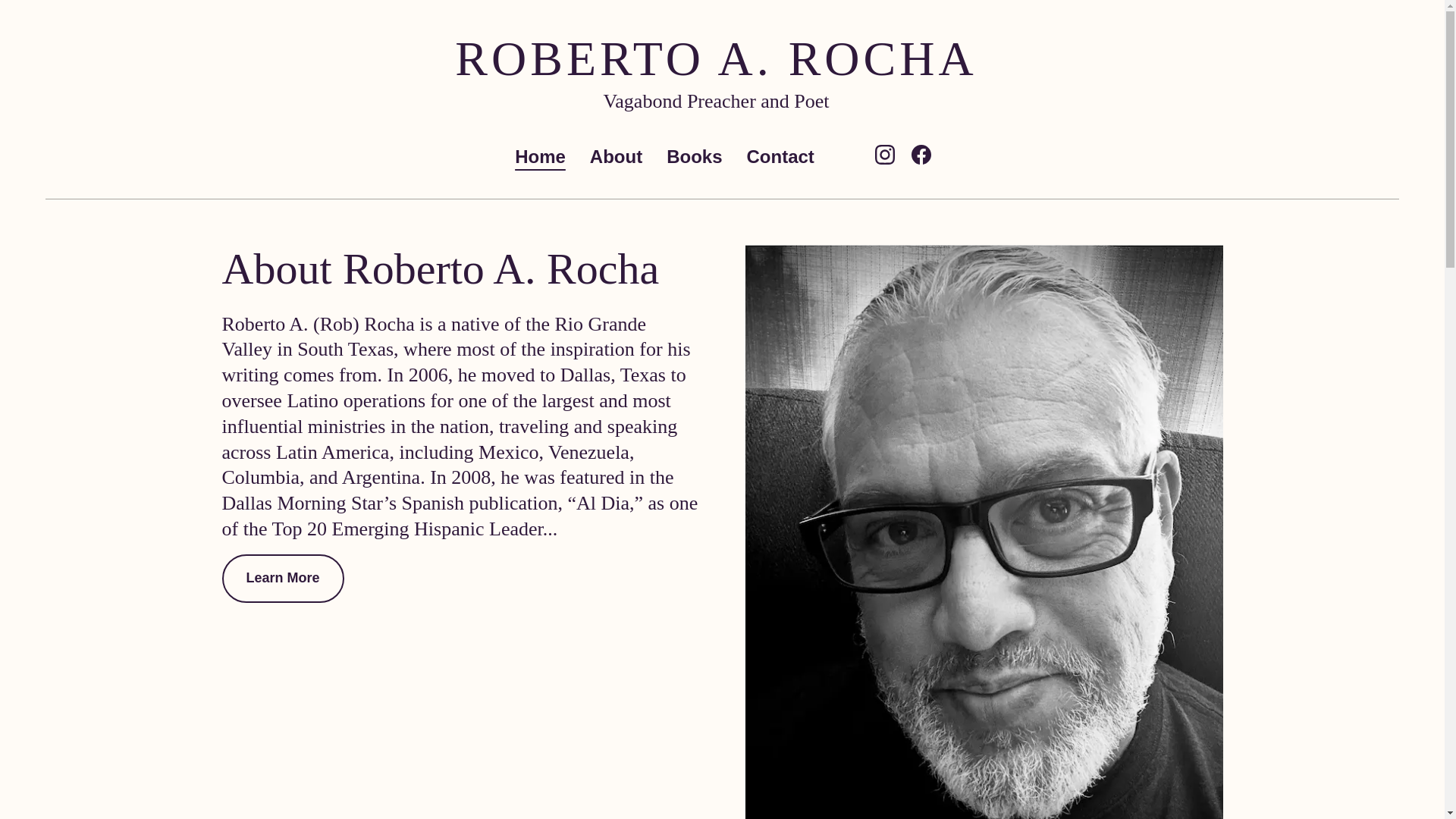 website screenshot of https://rrochawritings.com/
