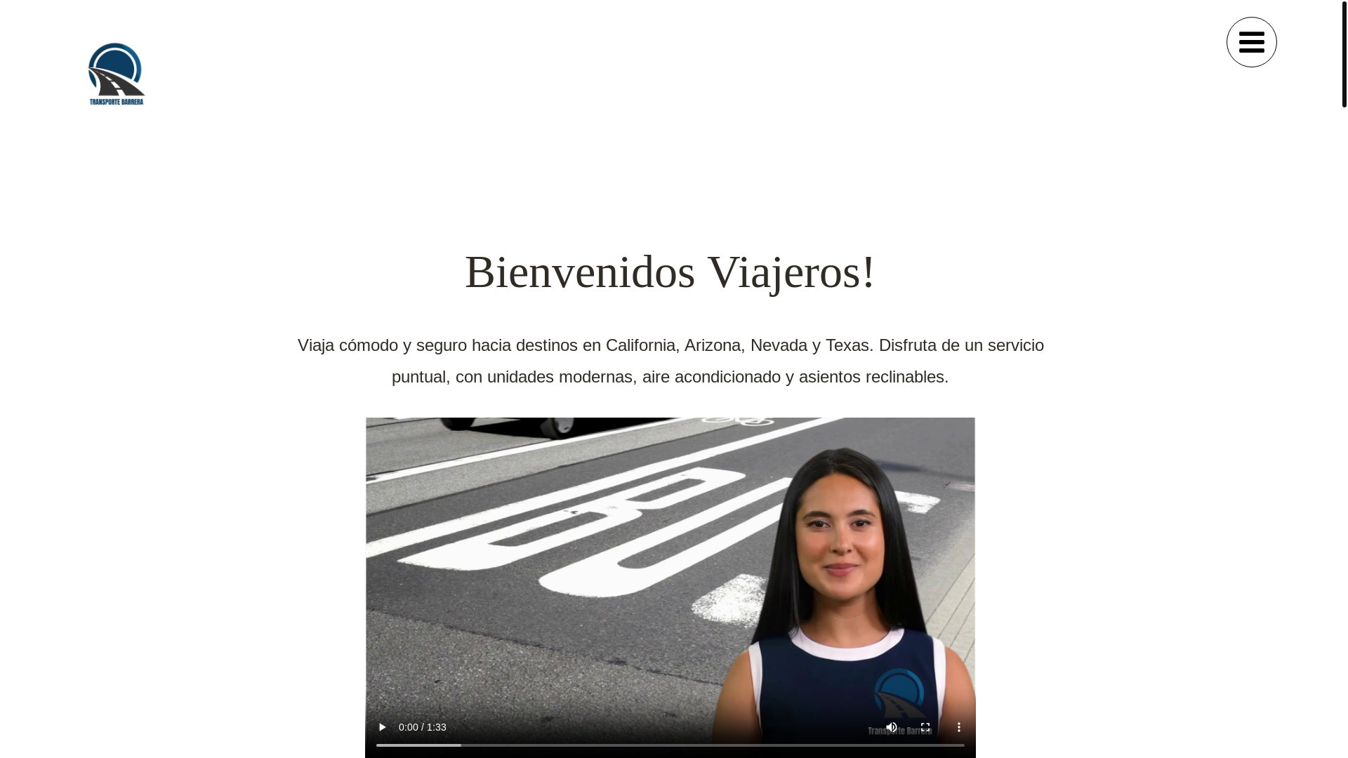 website screenshot of https://transportebarrera.com/