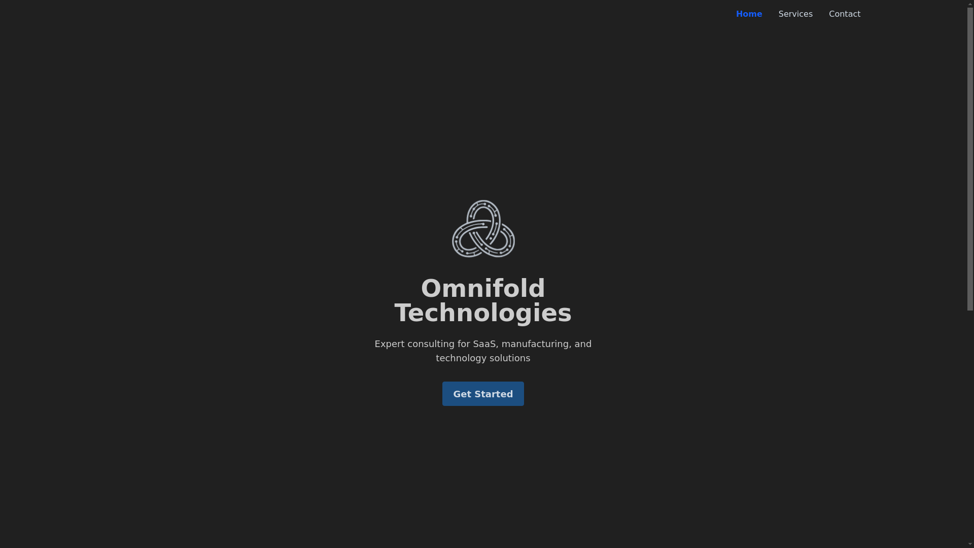 website screenshot of https://omnifoldtechnologies.com/