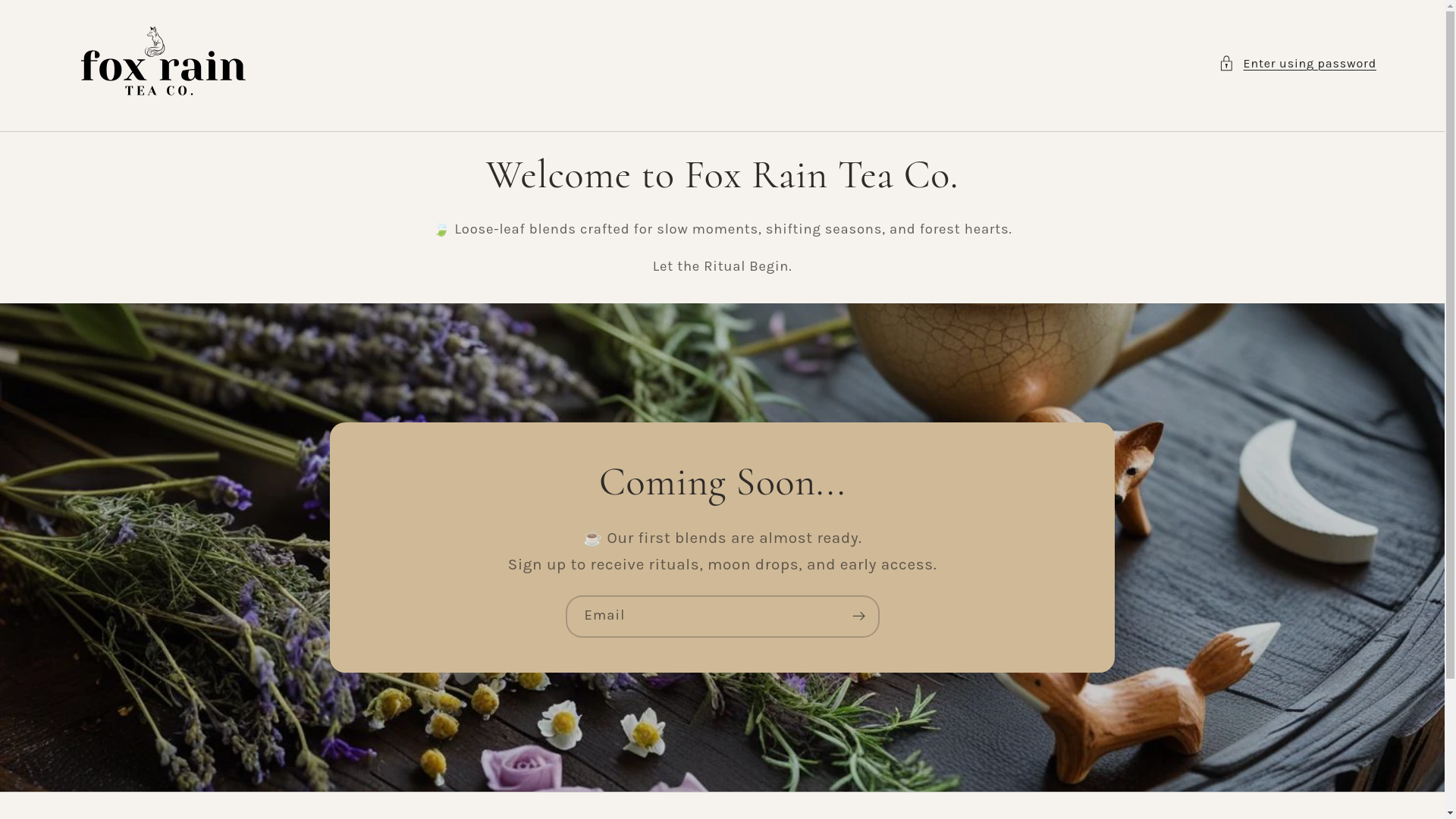 website screenshot of https://foxraintea.ca/
