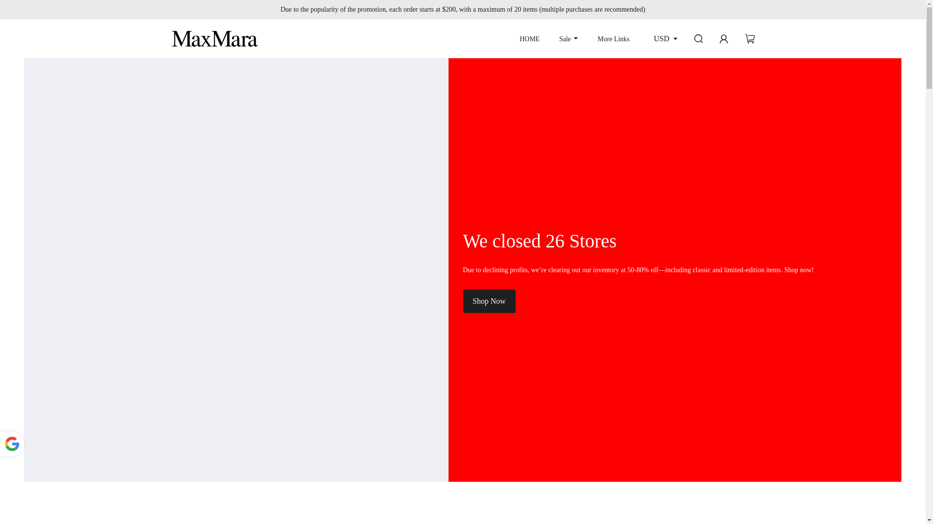 website screenshot of https://maxmarawarehousesale.com/