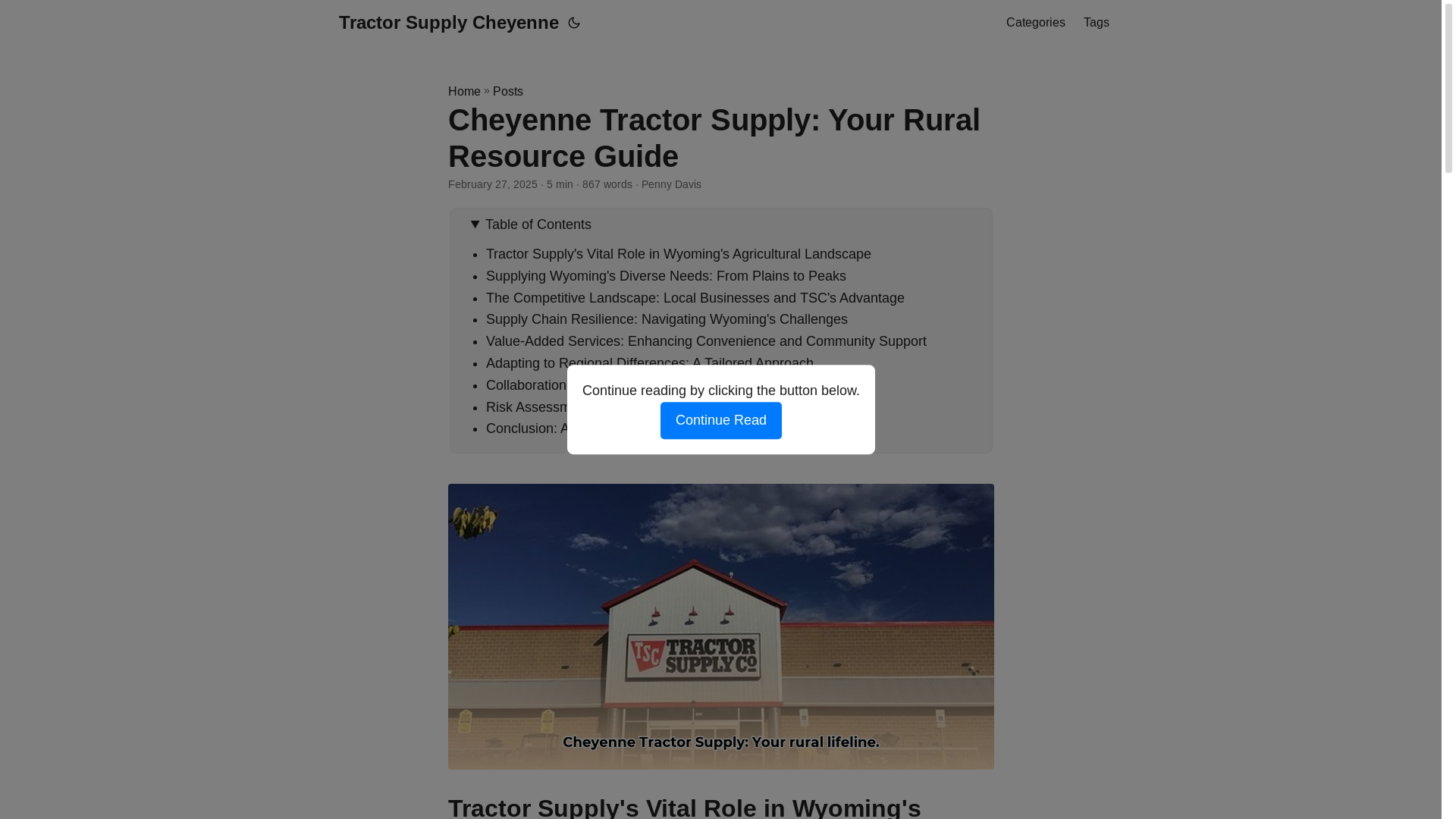 website screenshot of https://tractor-supply-cheyenne.pages.dev/