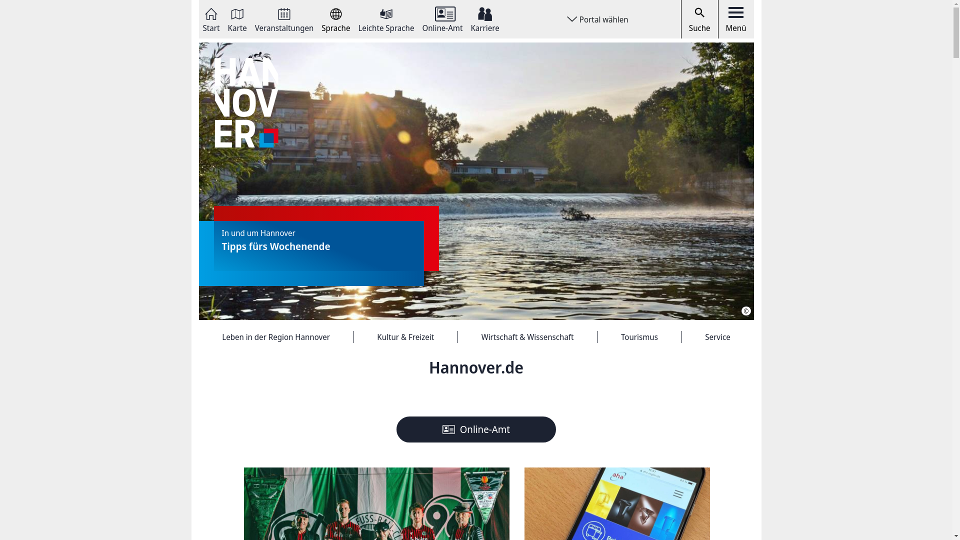 website screenshot of http://www.hannover.de/