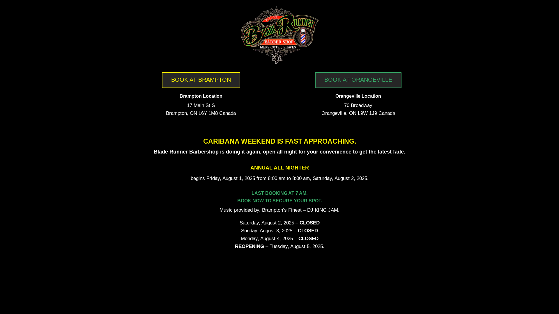 website screenshot of https://bladerunnerbarbershop.pages.dev/