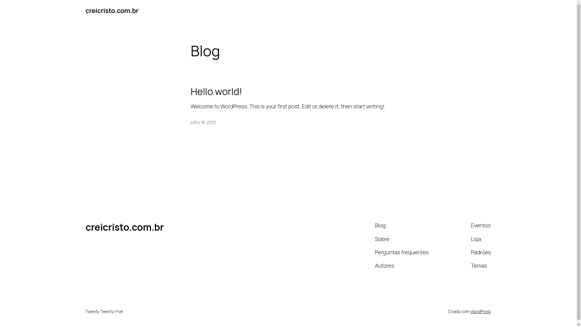 website screenshot of https://creicristo.com.br/