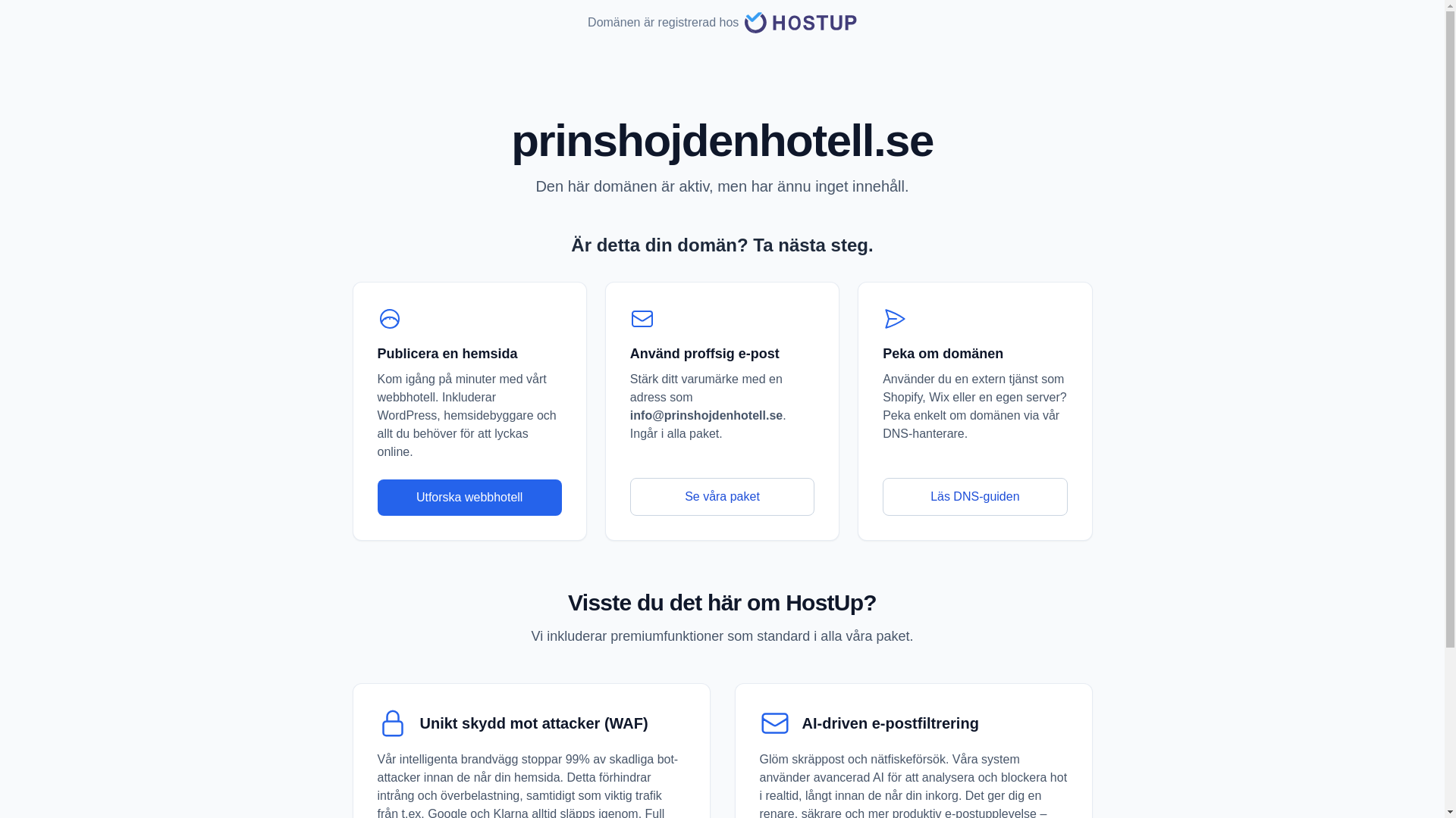 website screenshot of https://prinshojdenhotell.se/