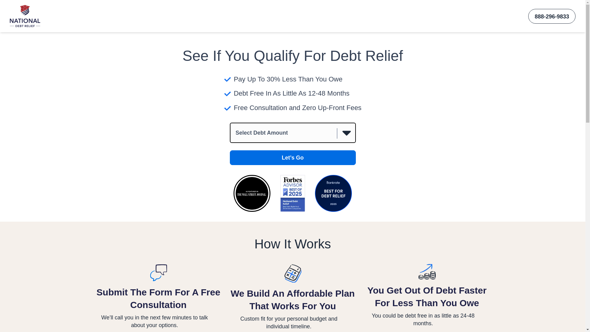 website screenshot of https://start.nationaldebtrelief.com/apply?aff_sub=&aff_sub2=&src=topconsumer