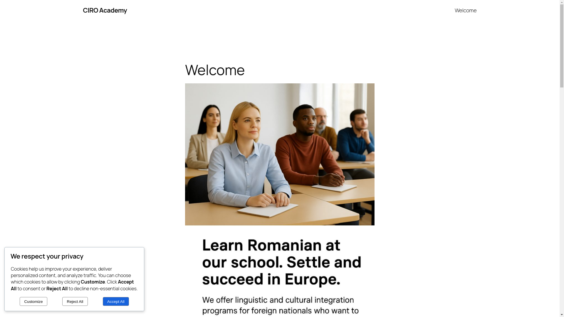 website screenshot of https://ciroacademy.ro/