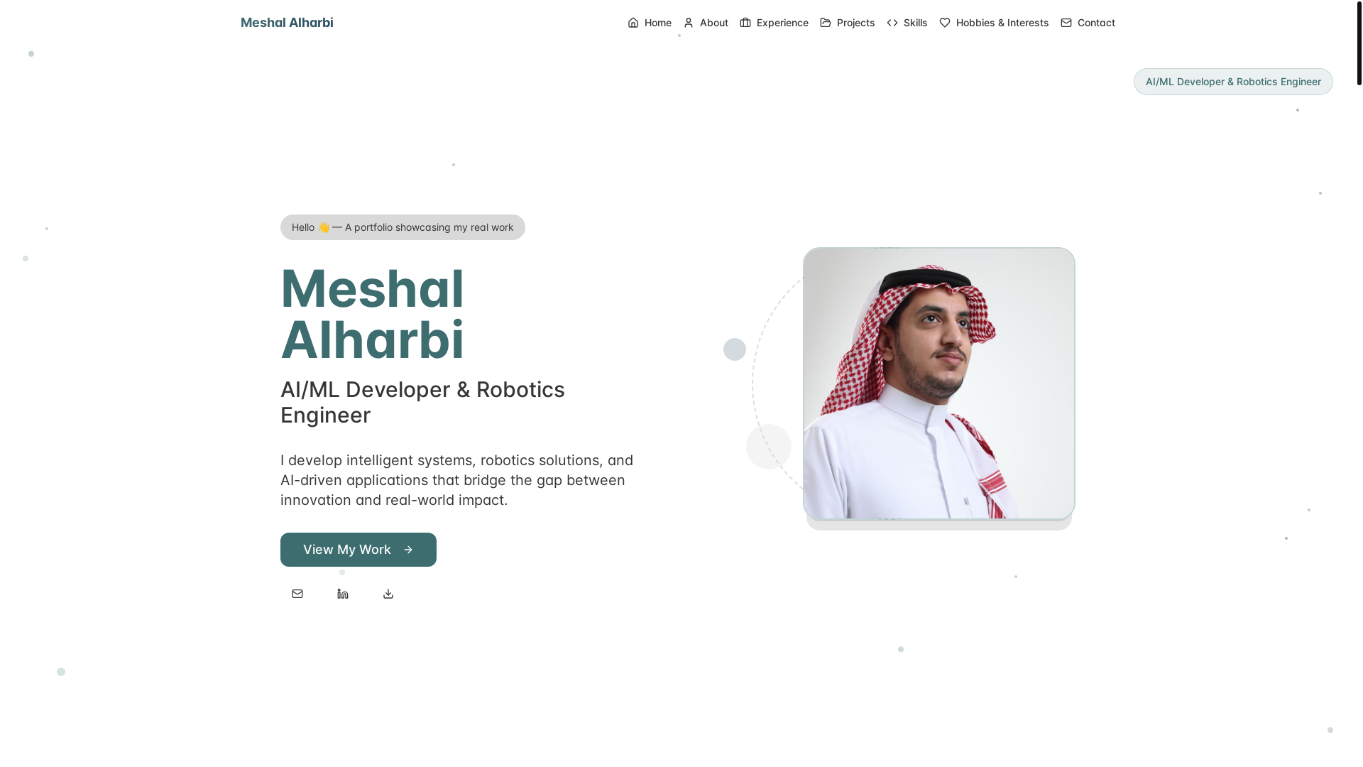website screenshot of https://meshalfolio.dev/