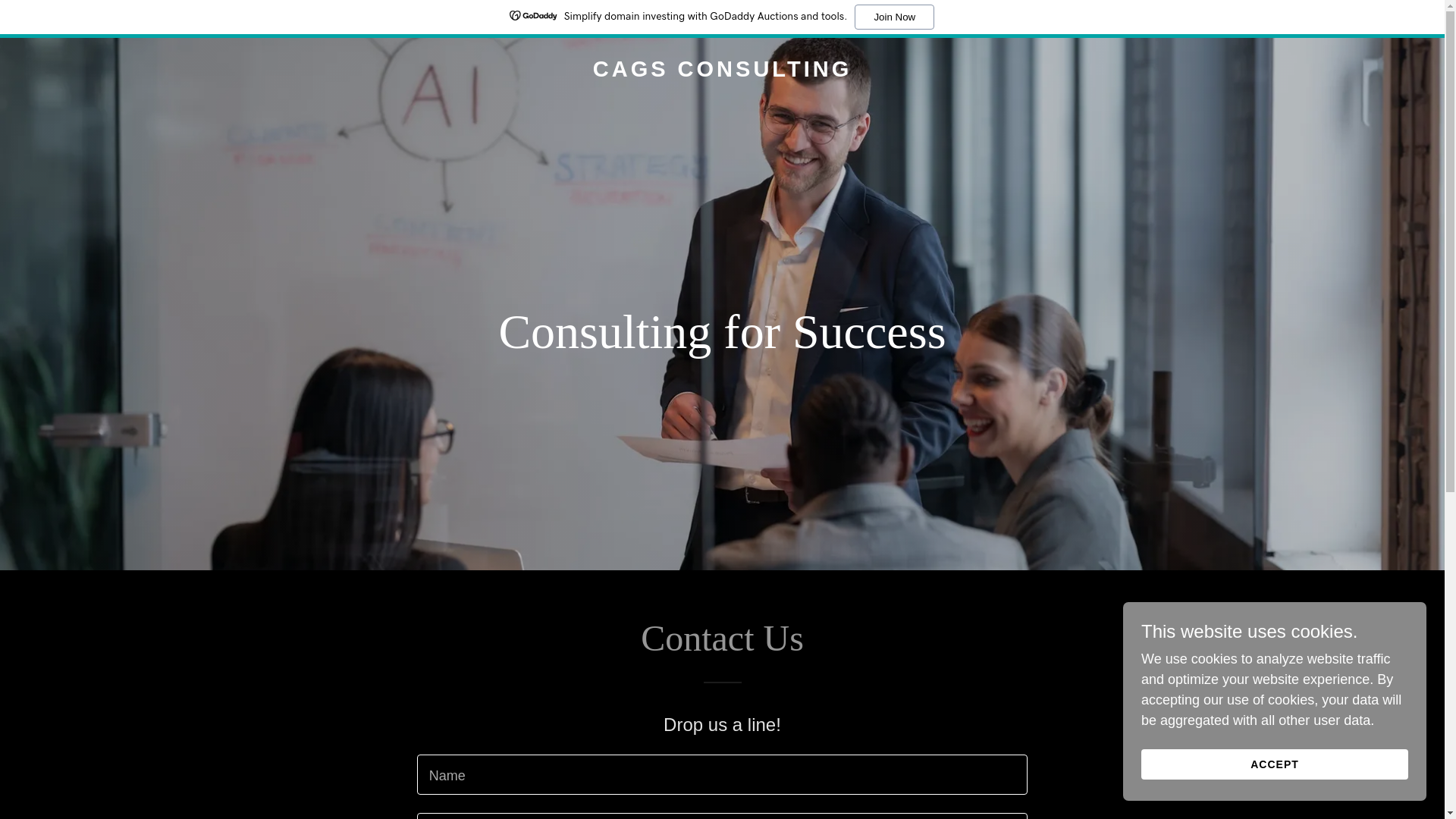website screenshot of https://cagstestsite.com/