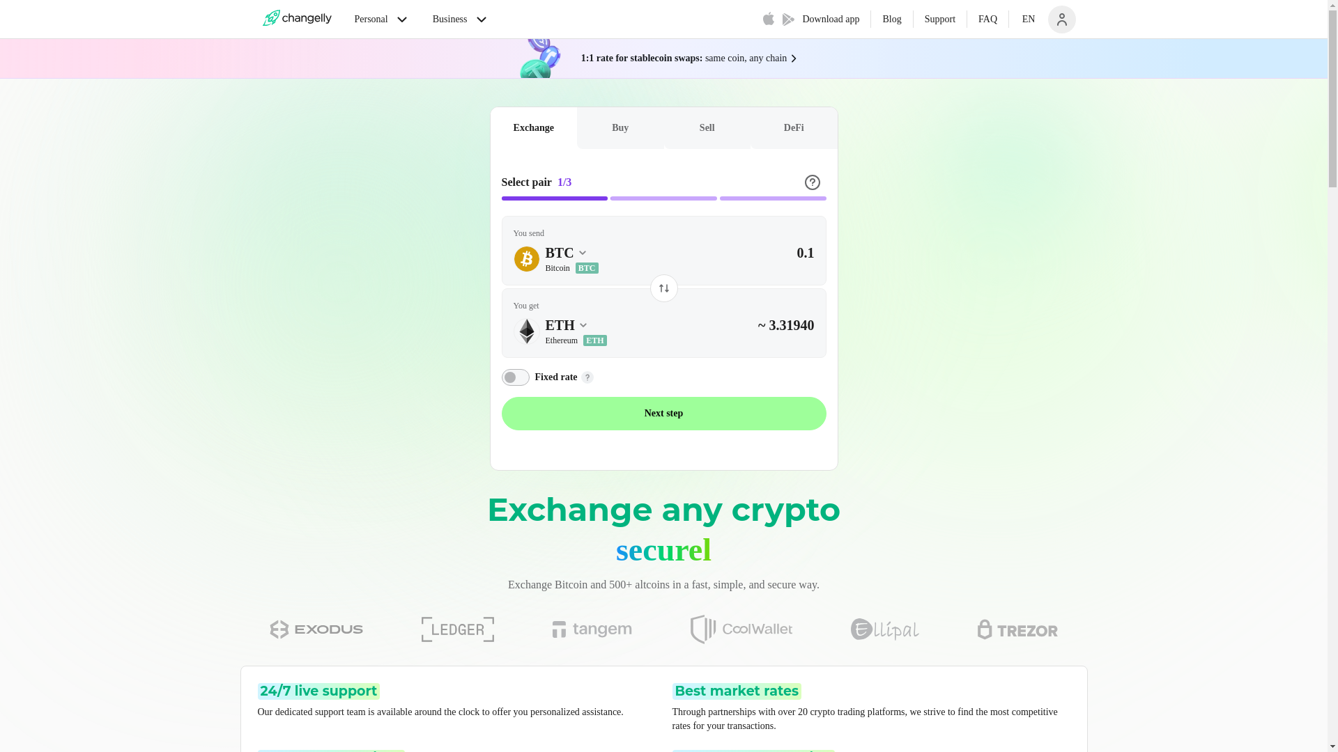 website screenshot of https://changelly.shop/