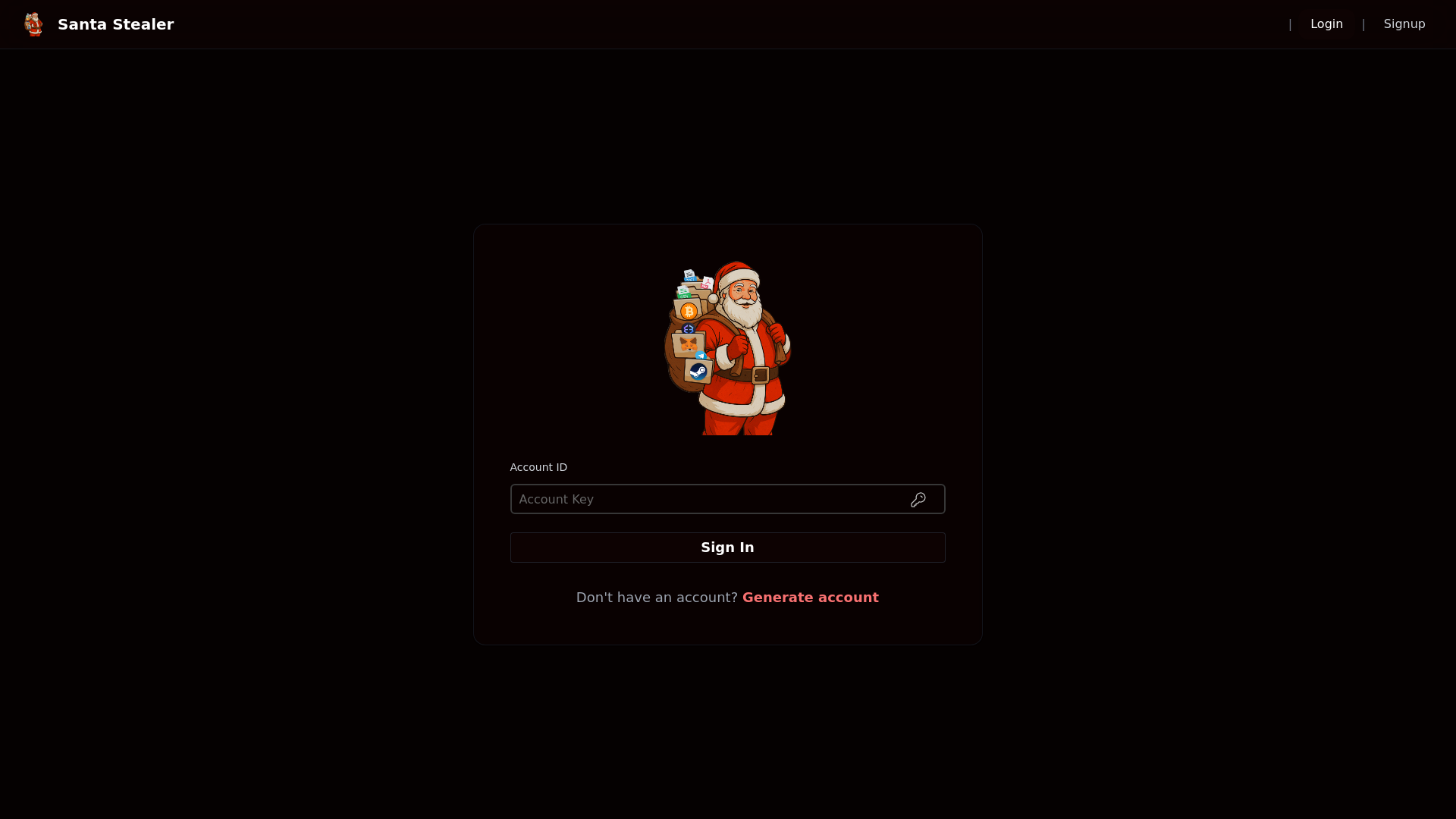 website screenshot of http://stealer.su/login