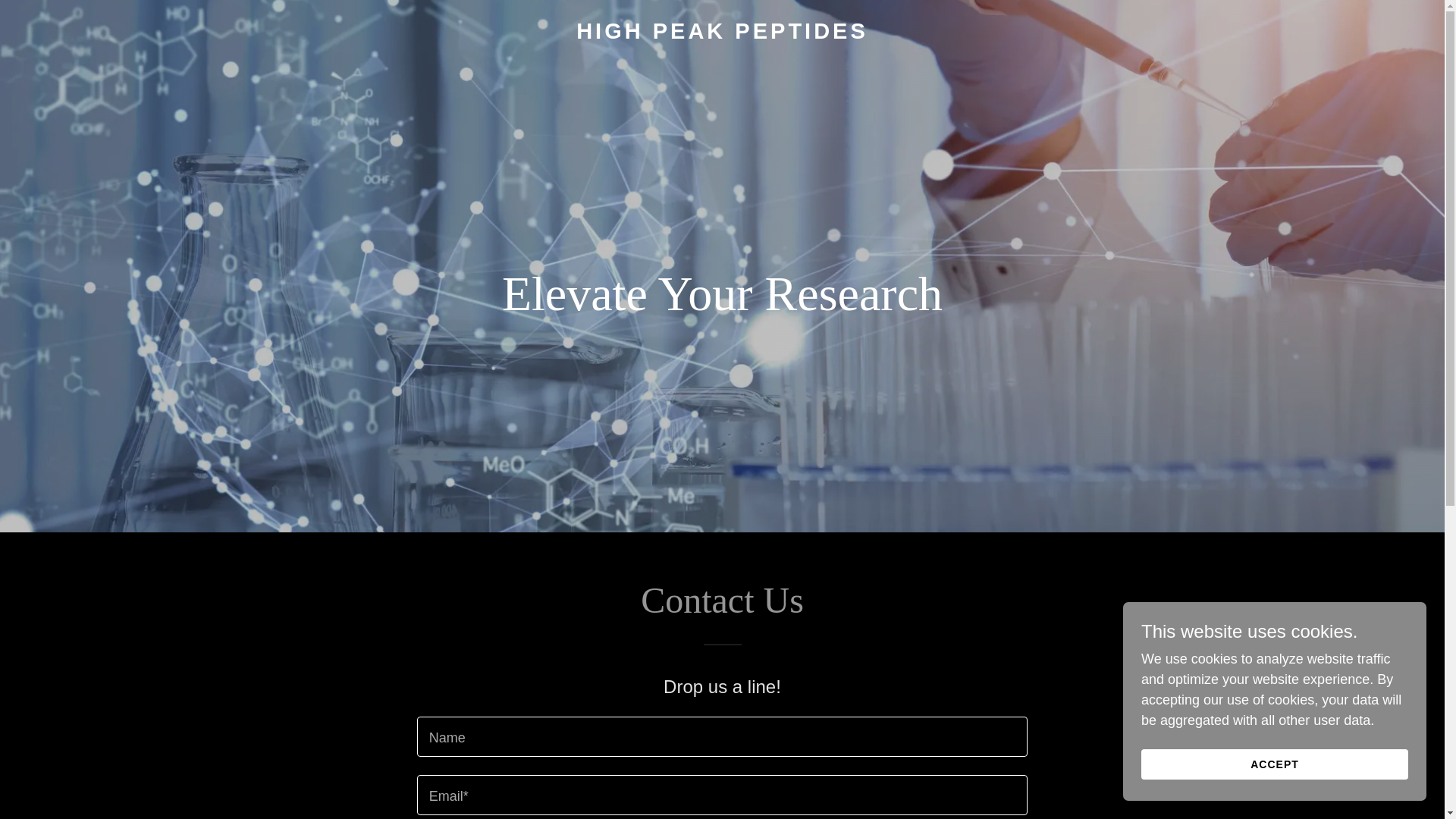 website screenshot of https://highpeakpeptides.com/