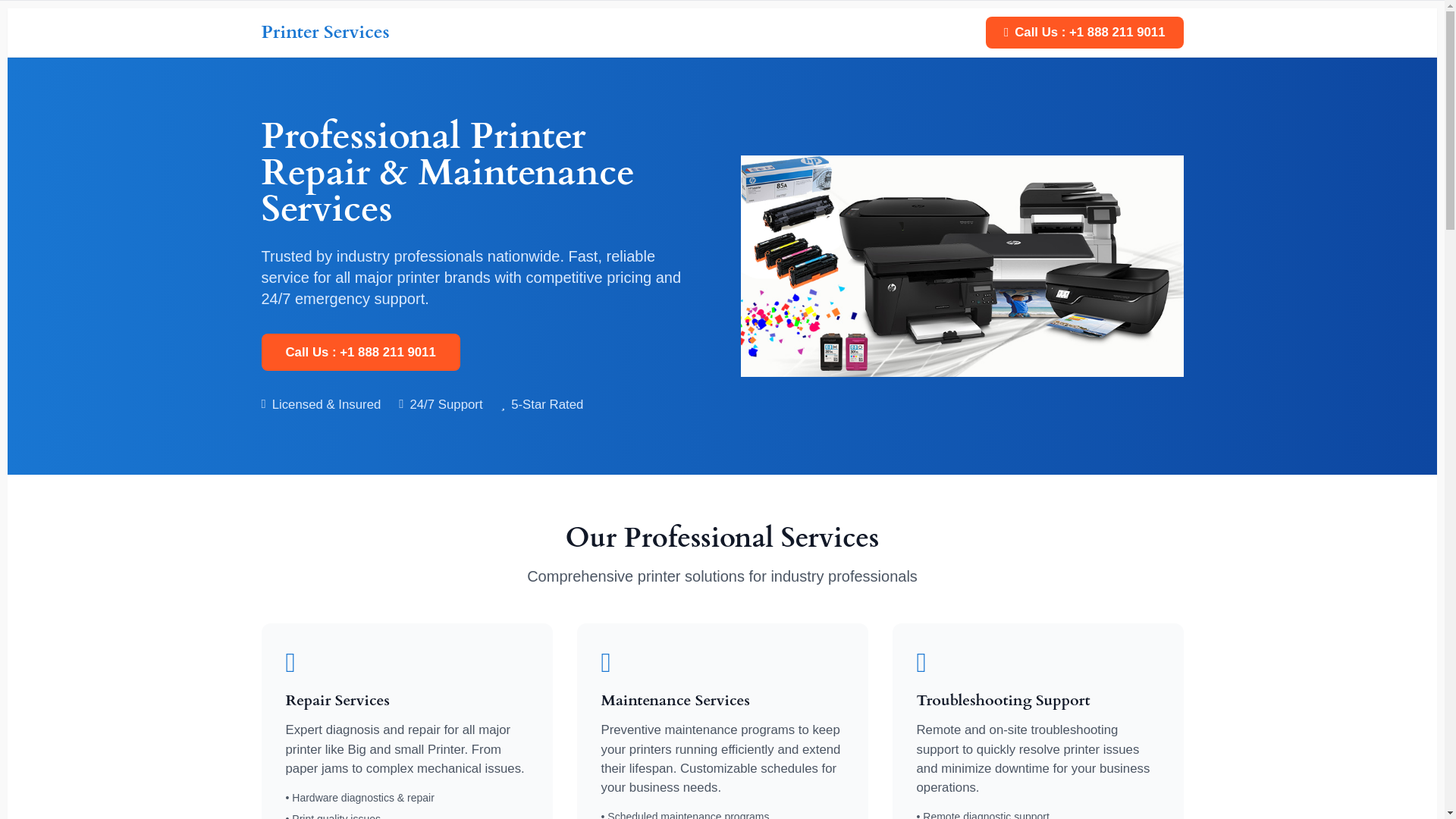 website screenshot of https://printerservices.services/