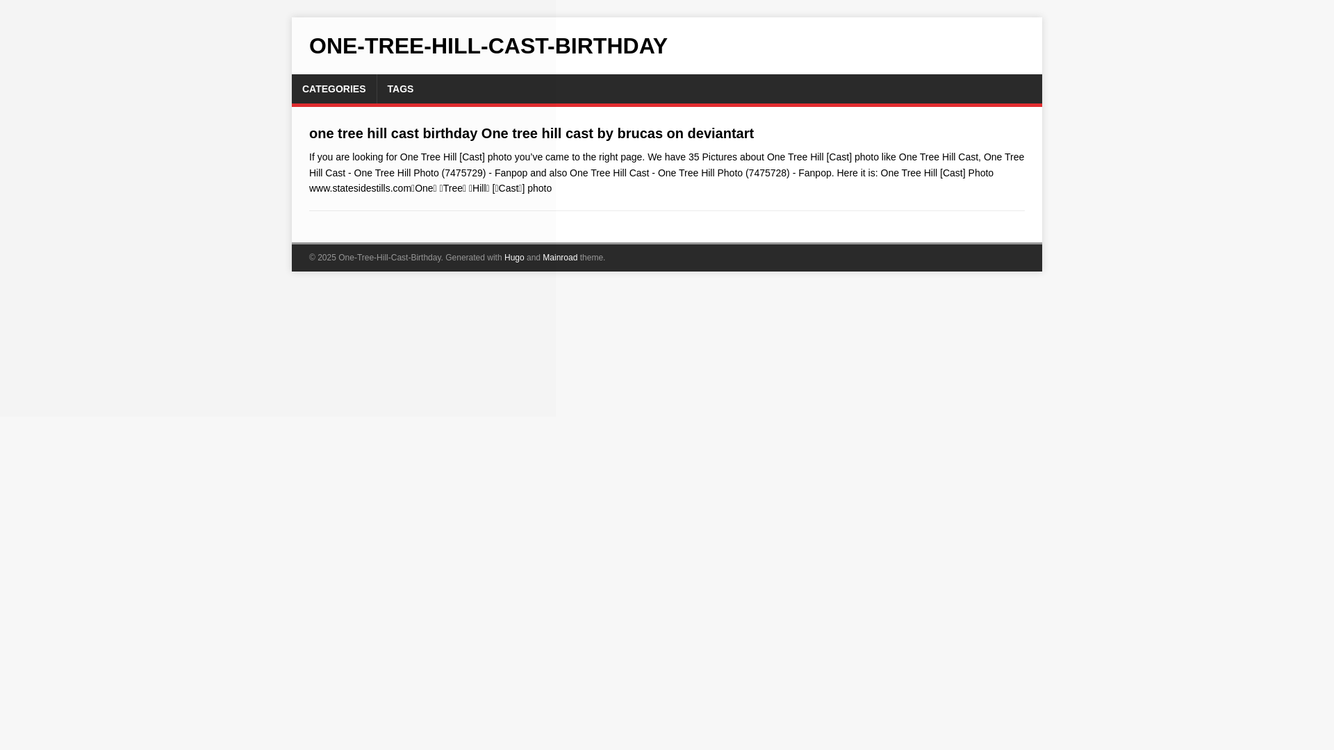 website screenshot of https://one-tree-hill-cast-birthday.pages.dev/