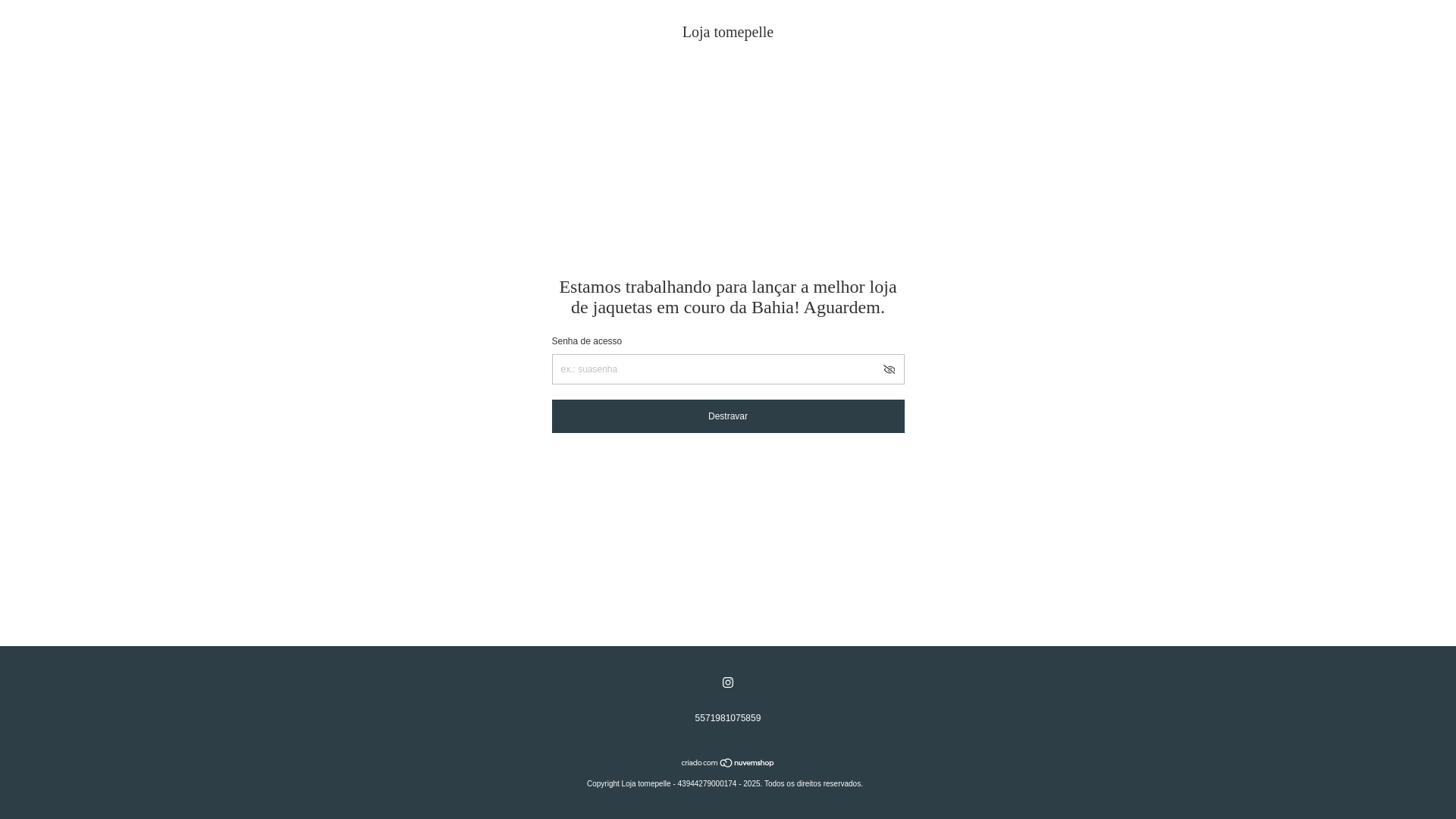 website screenshot of https://tomepelle.com.br/