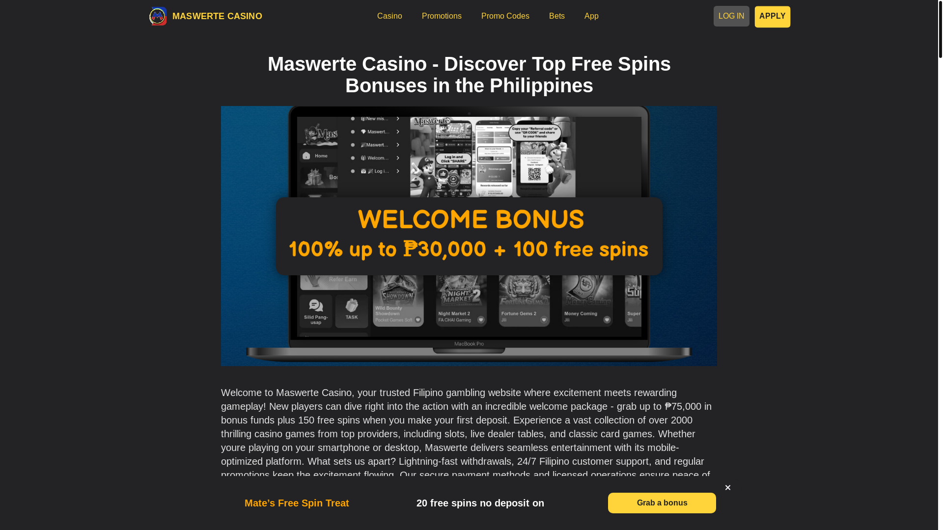 website screenshot of https://maswerte-casino-com.pages.dev/