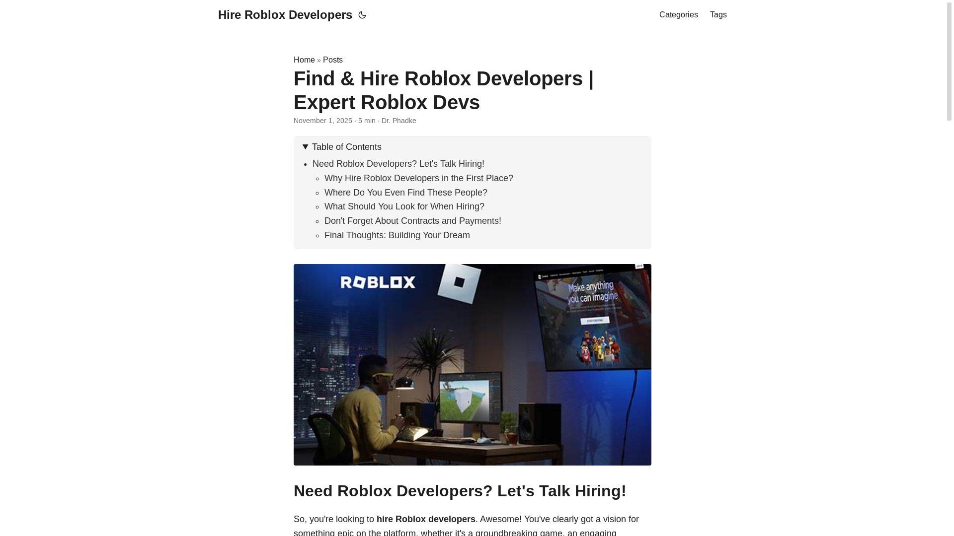 website screenshot of https://hire-roblox-developers.pages.dev/