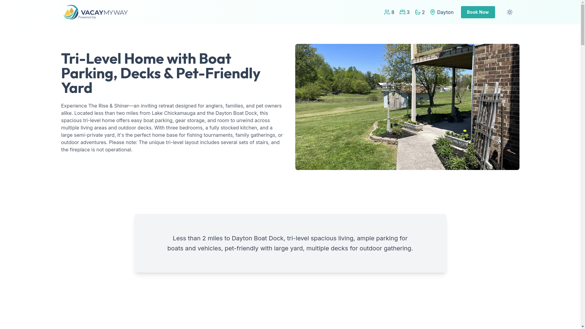 website screenshot of https://anglersjoy.vacations/