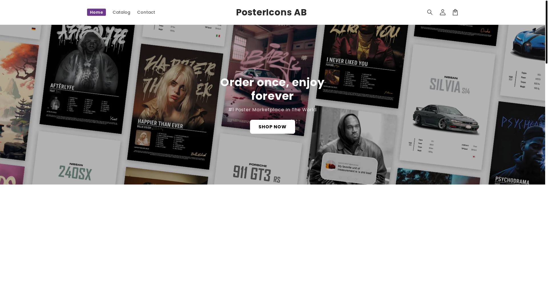 website screenshot of https://postericon.store/