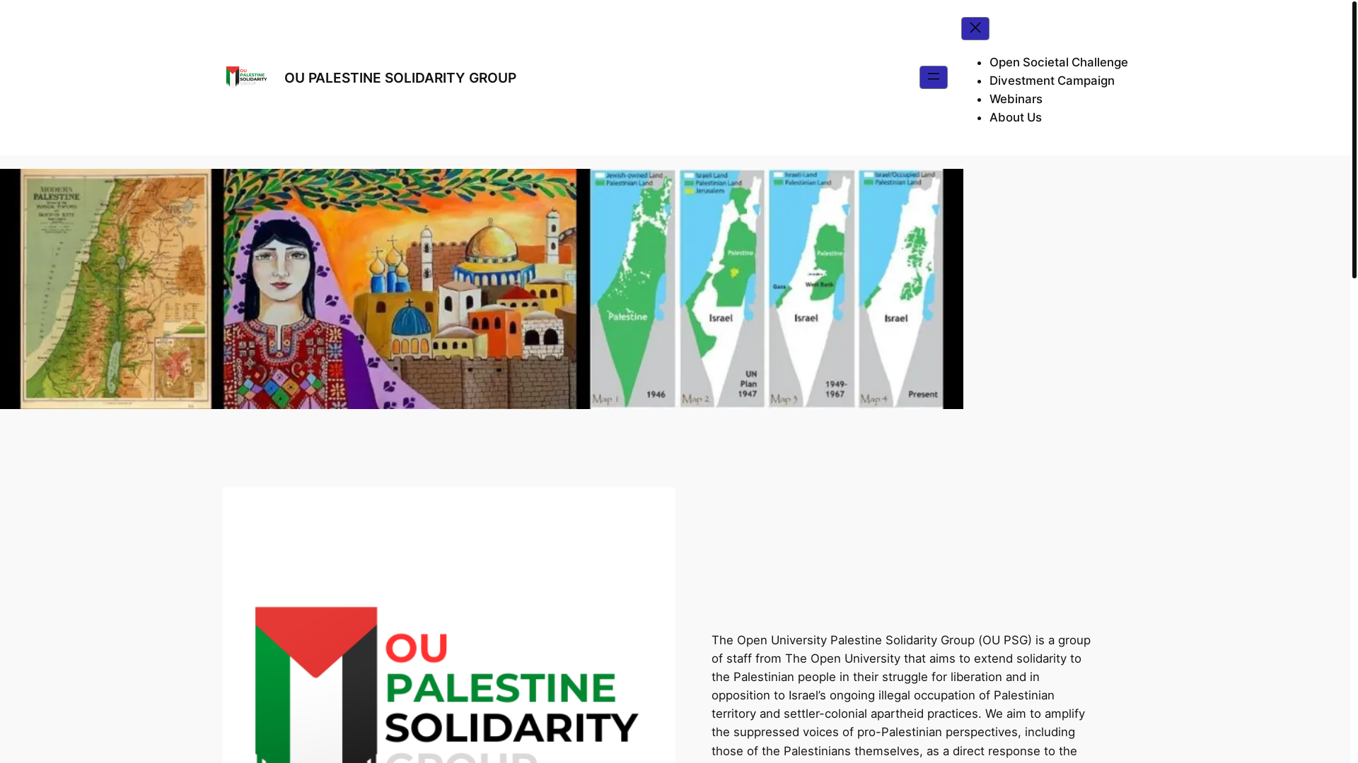 website screenshot of https://oupalestinesolidarity.com/