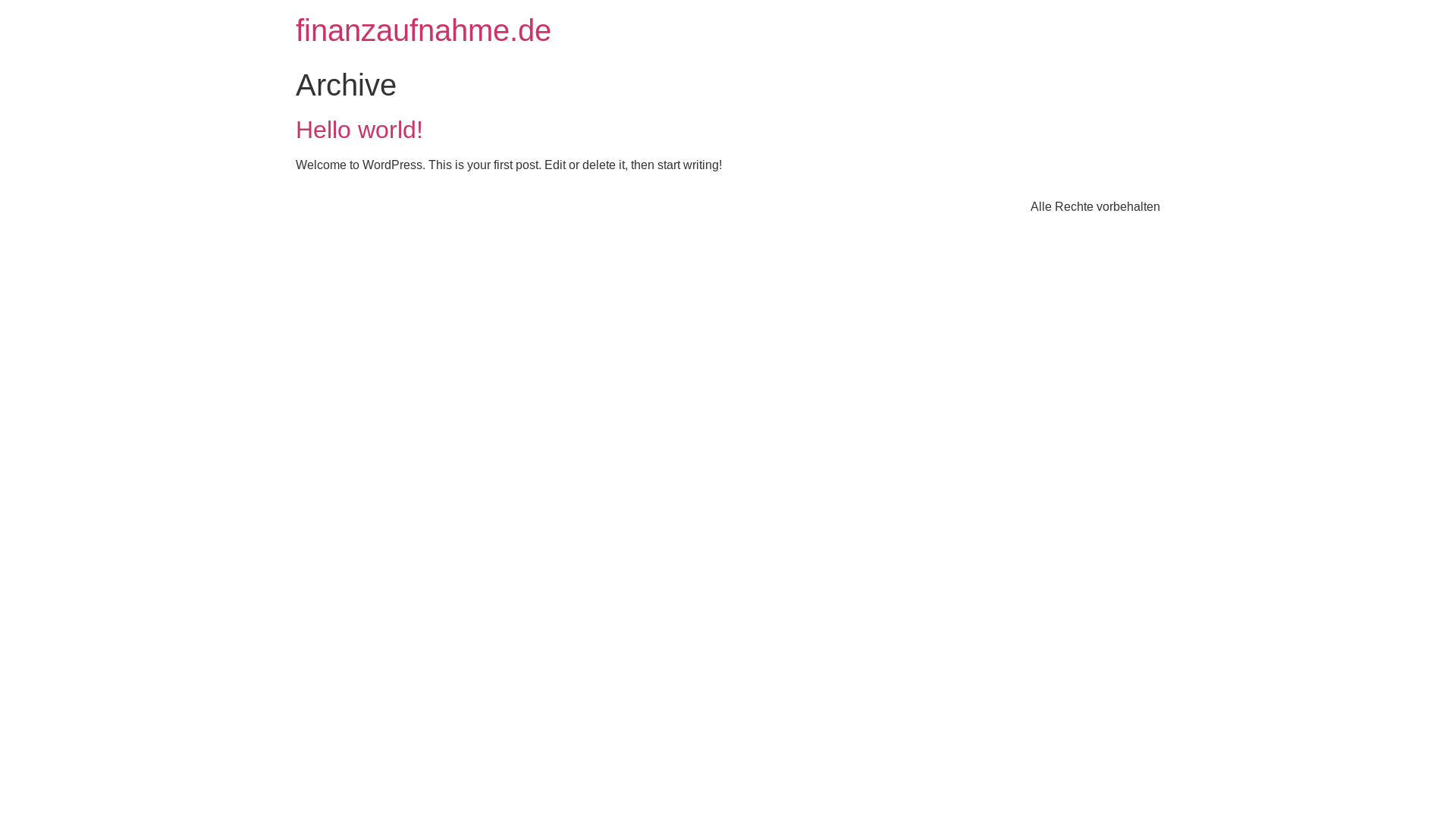 website screenshot of https://finanzaufnahme.de/