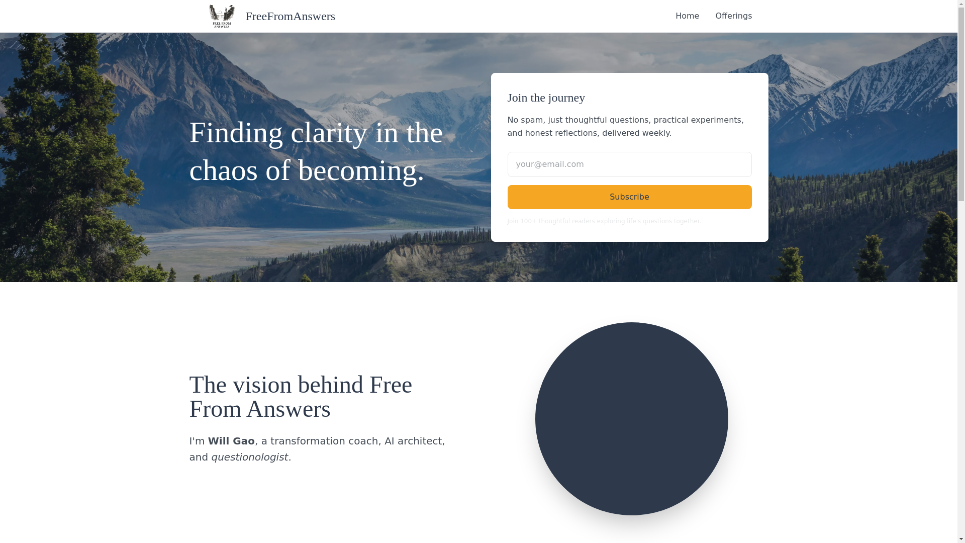 website screenshot of https://freefromanswers.pages.dev/