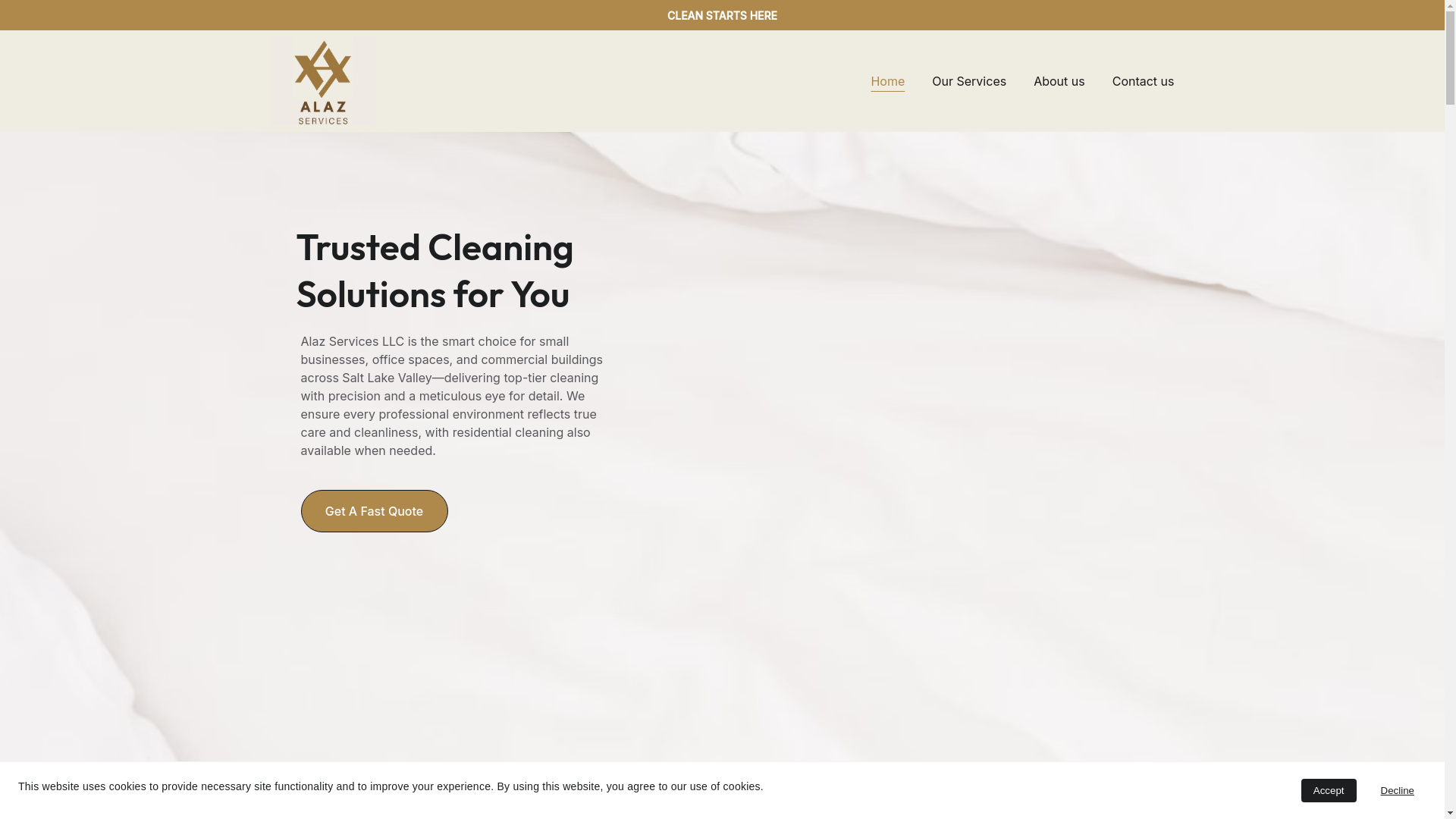 website screenshot of https://alazservices.com/