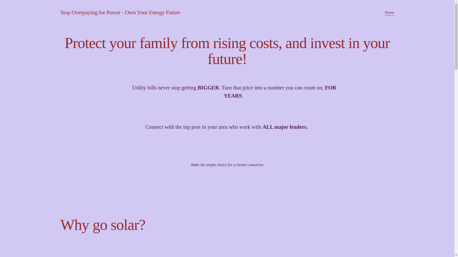 website screenshot of https://solorpanelsforhome.com/