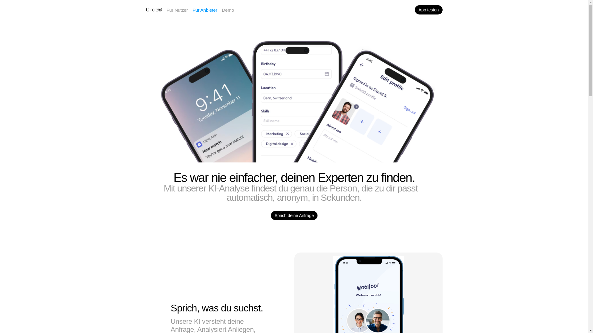 website screenshot of https://matchai.ch/