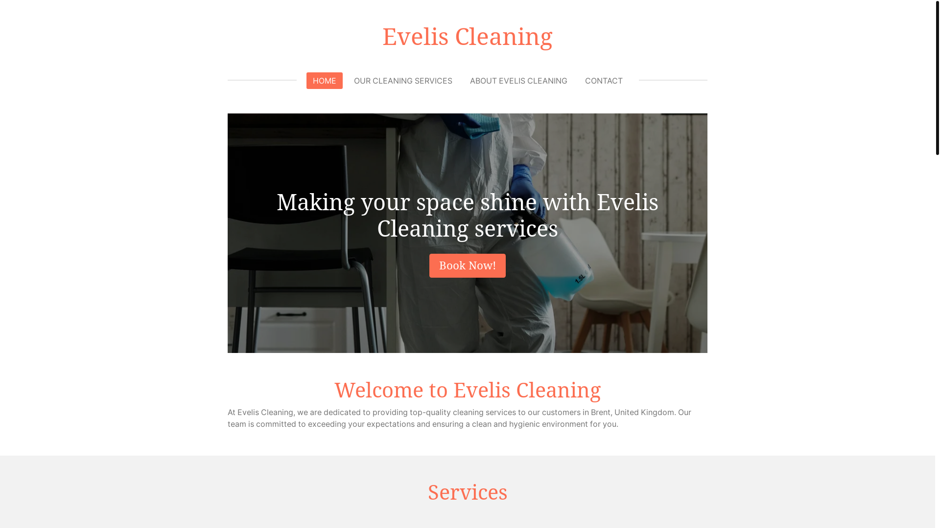 website screenshot of https://evelis-cleaning.com/