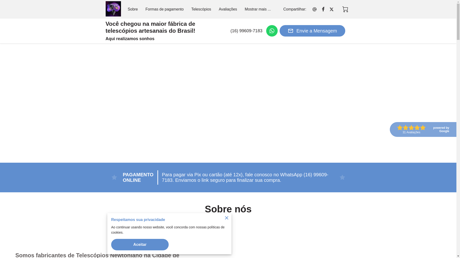 website screenshot of https://telescopiosmatao.net/