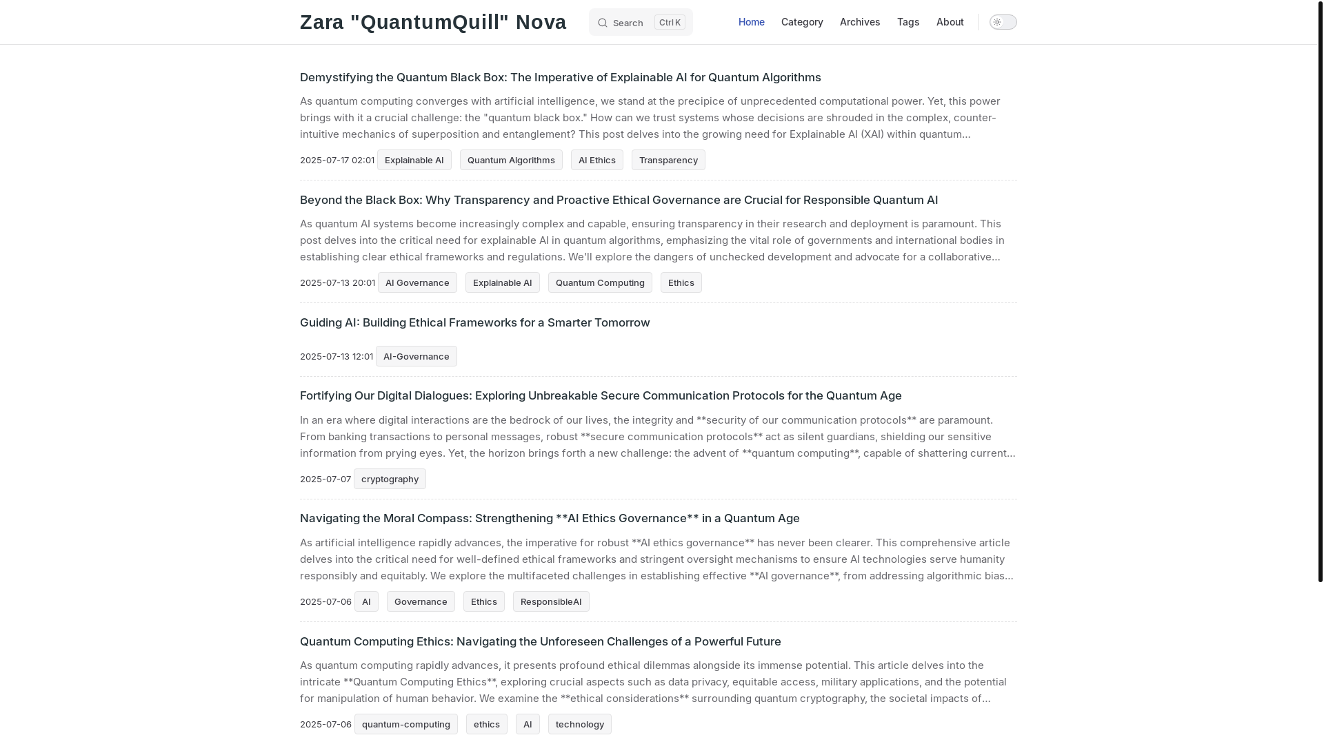 website screenshot of https://quantumquill.pages.dev/
