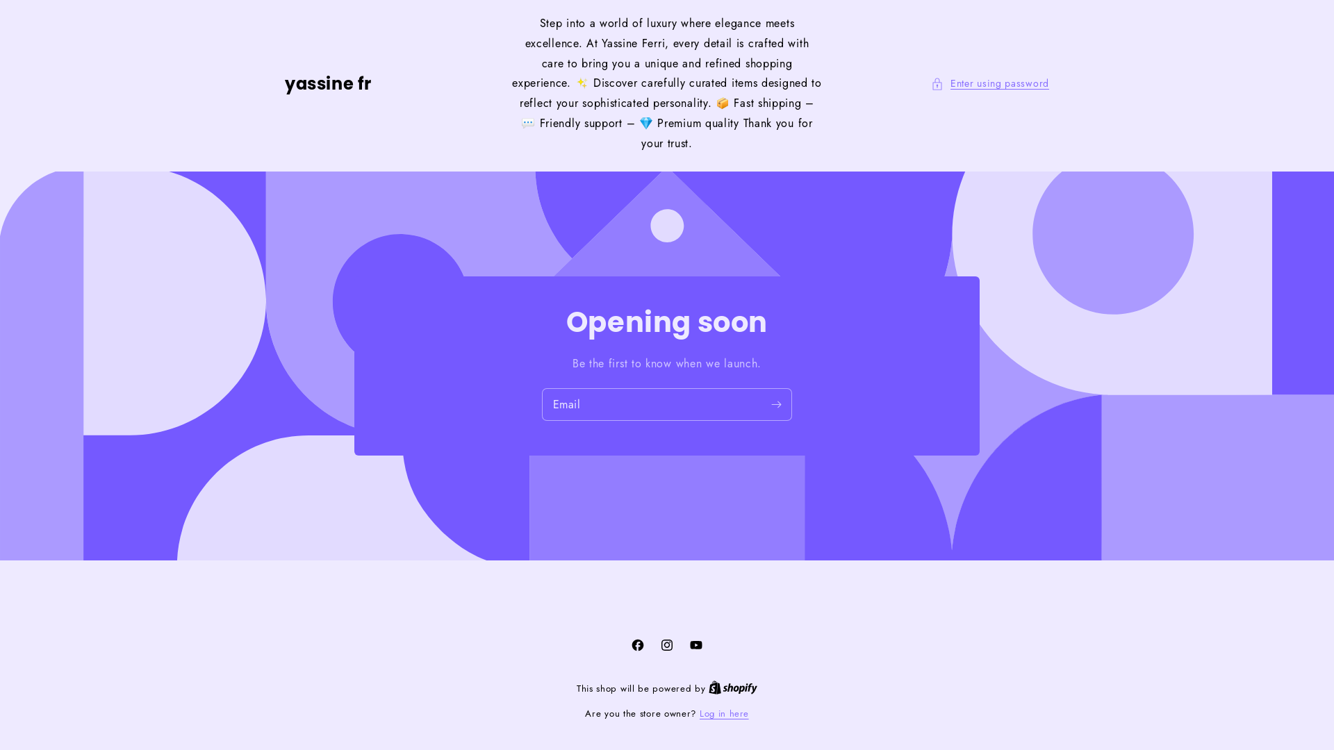 website screenshot of https://yassineferri.store/