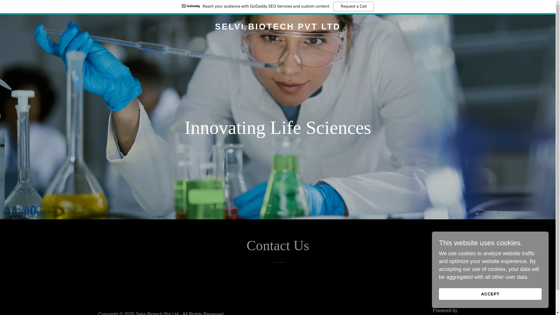 website screenshot of https://selvibiotechpvtltd.in/