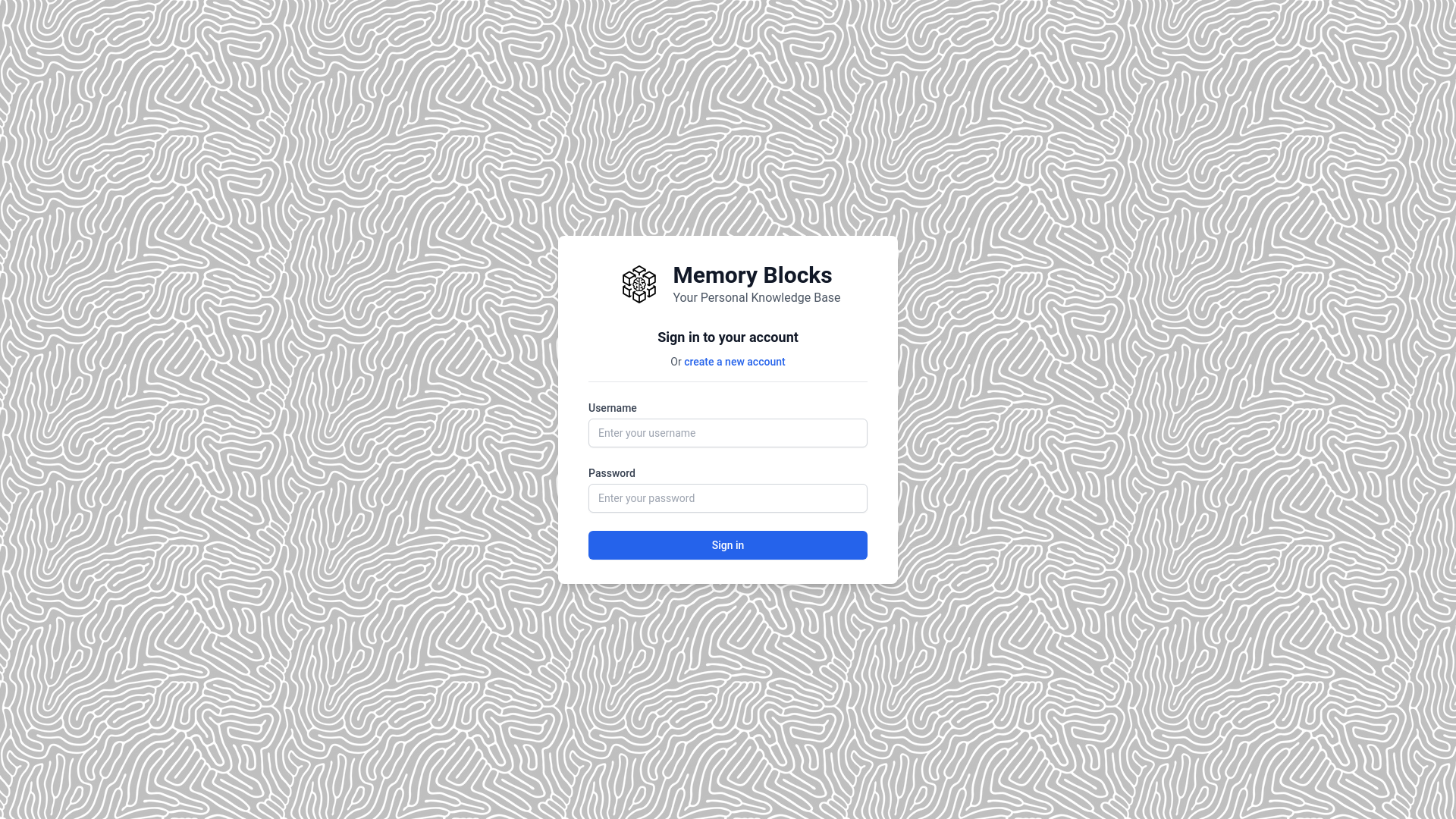 website screenshot of https://memoryblock.org/