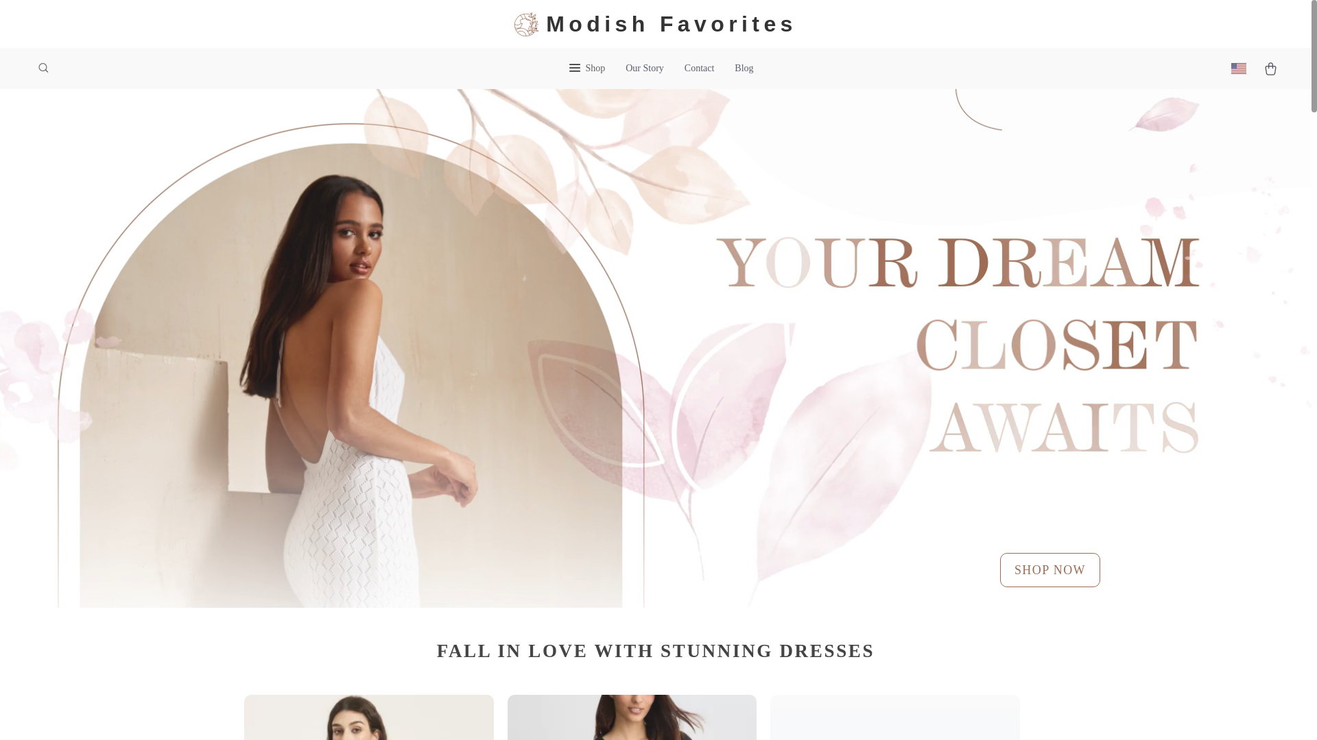 website screenshot of https://modishfavorites.shop/