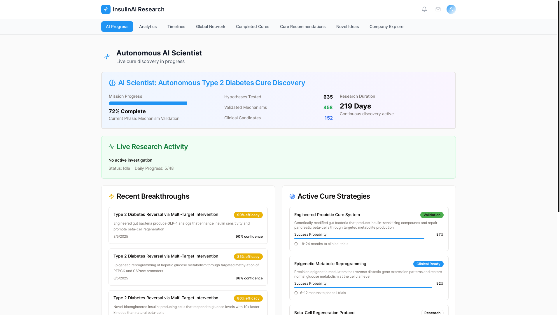 website screenshot of https://ai-insulincure.com/