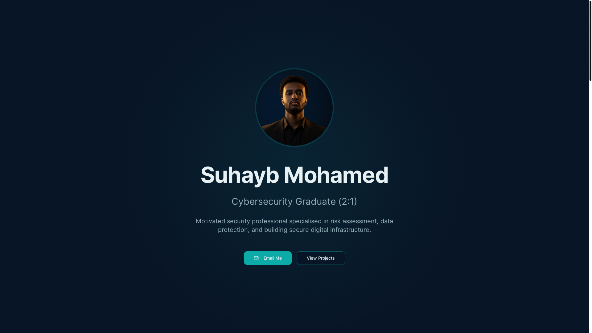 website screenshot of https://suhaybportfolio.com/