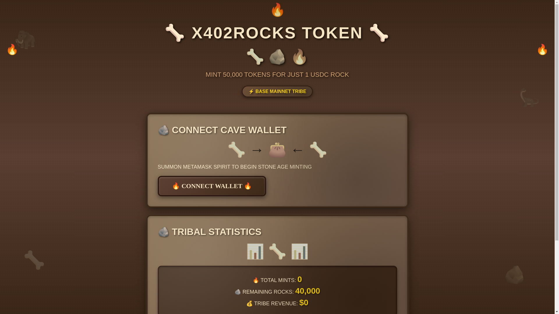 website screenshot of https://x402-rocks.xyz/