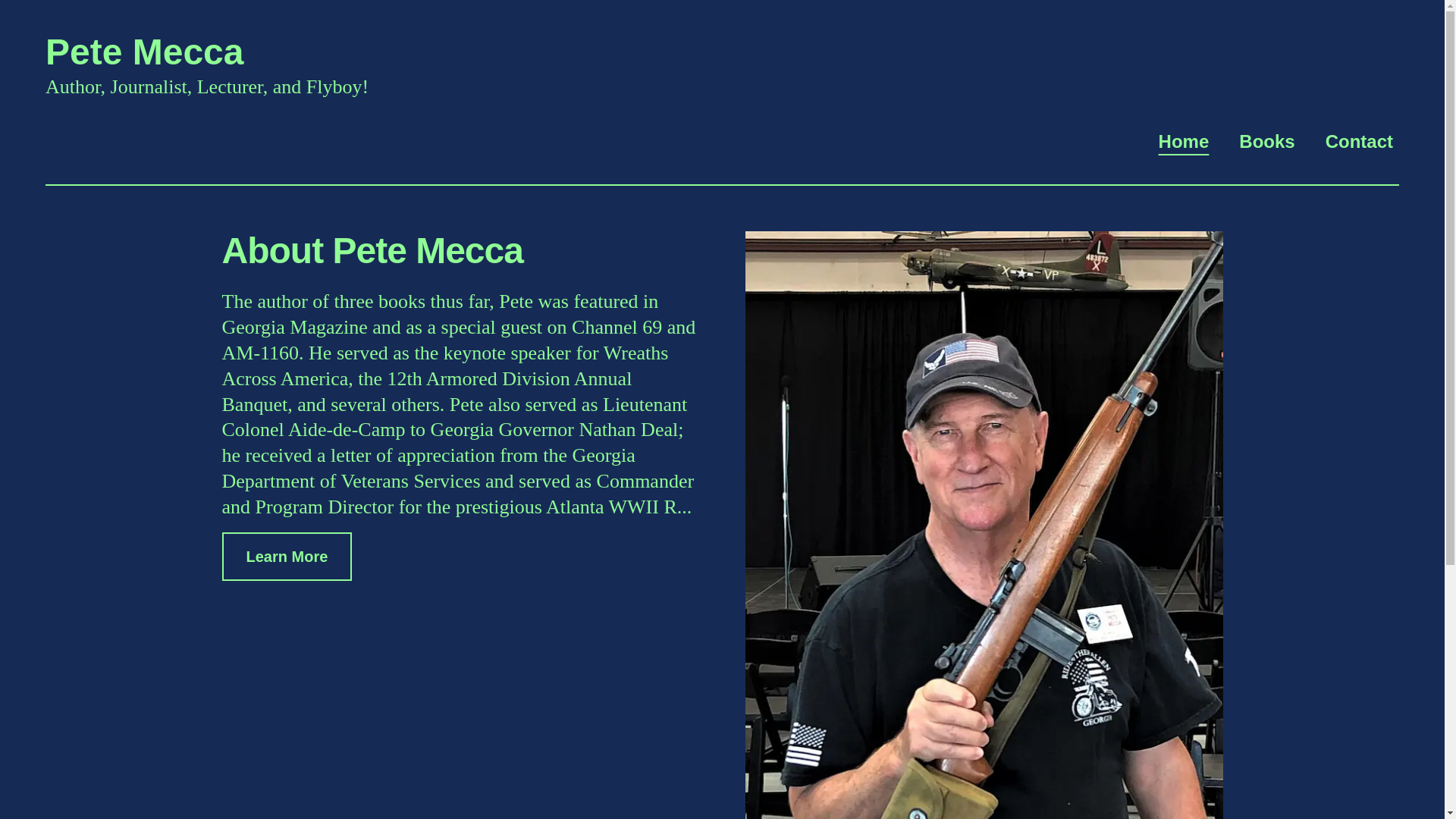 website screenshot of https://petemeccabooks.com/