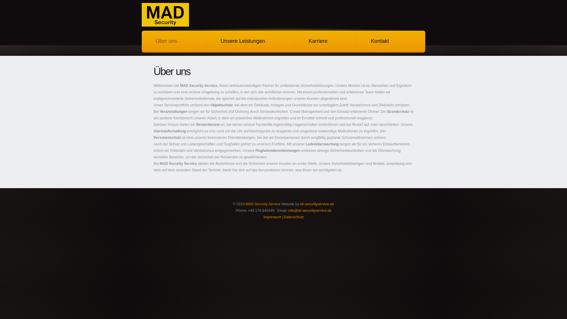 website screenshot of https://mad-security.de/
