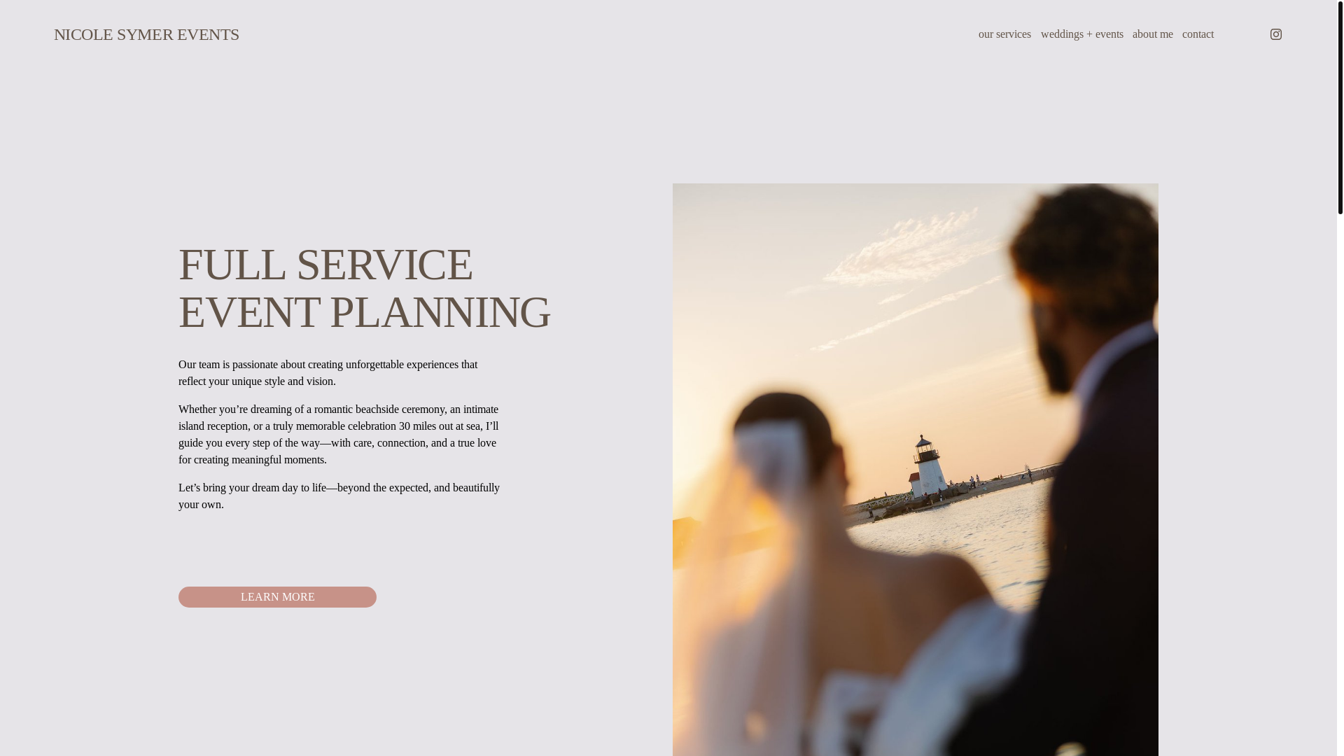 website screenshot of https://nicolesymerevents.com/