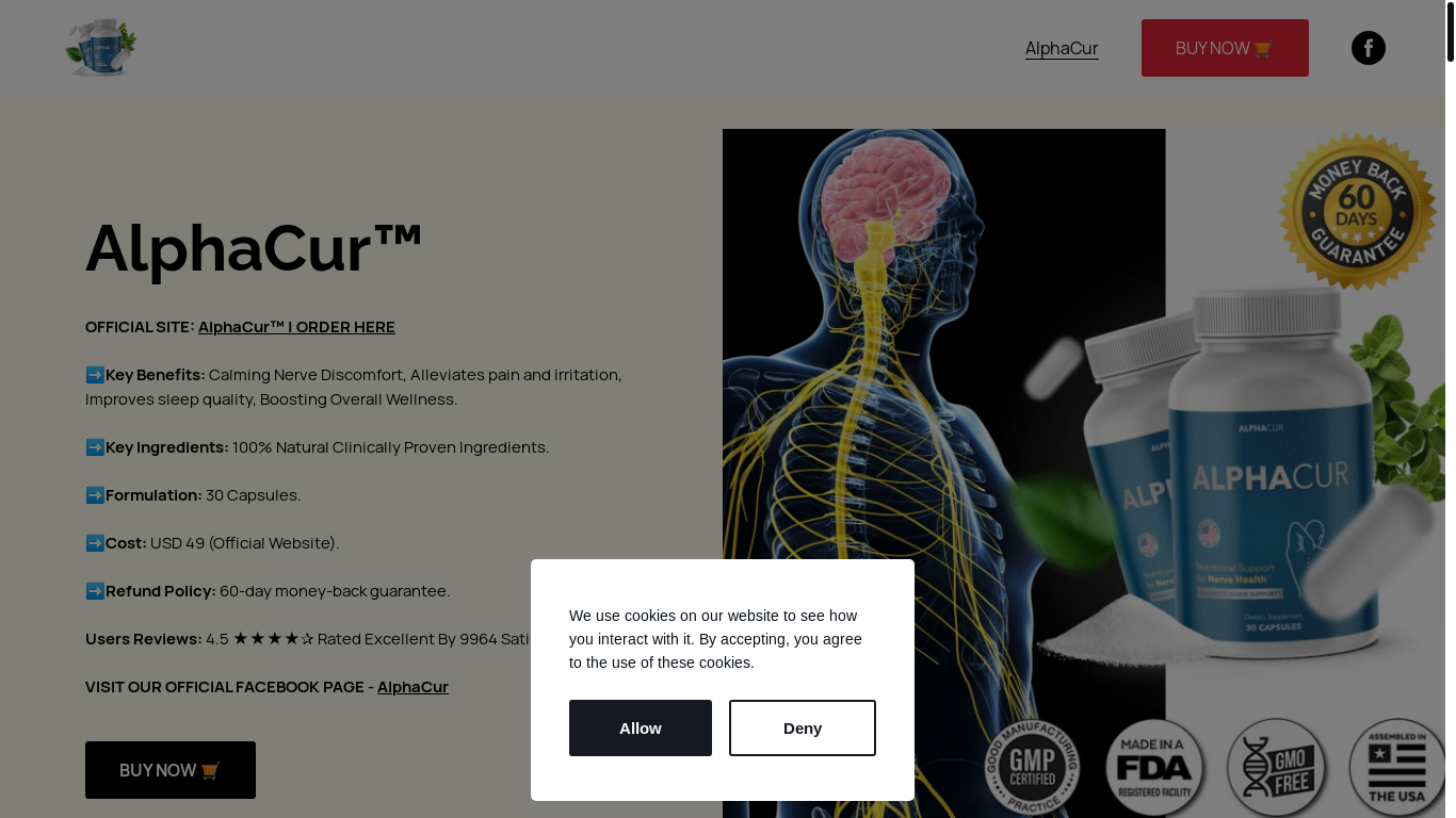 website screenshot of https://alphacur-official-usa.mywebselfsite.net/