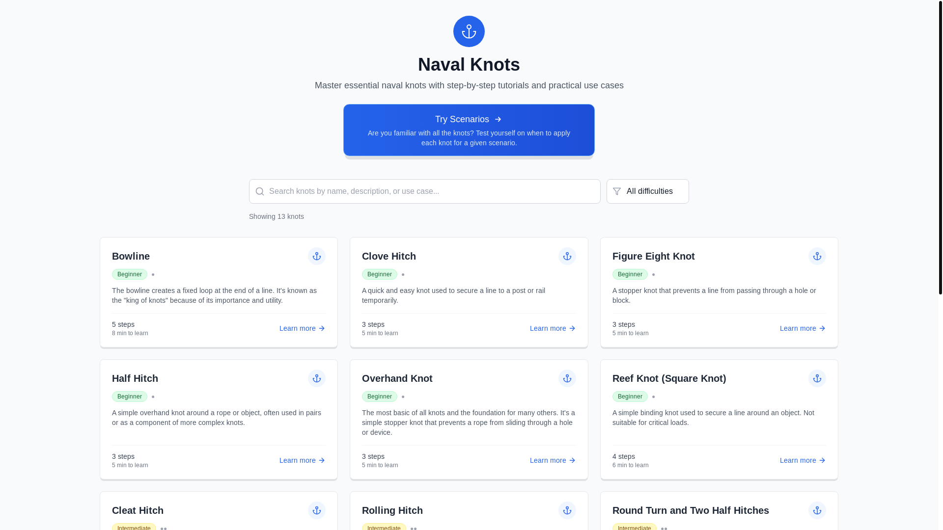 website screenshot of https://navalknots.pages.dev/