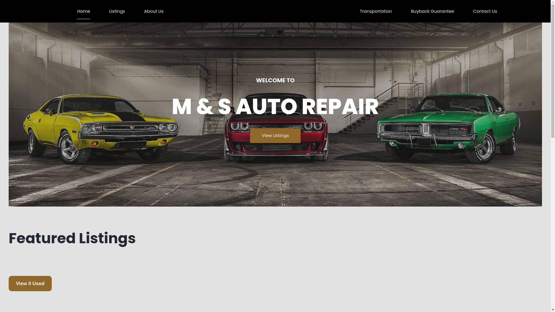 website screenshot of https://mands-auto.com/