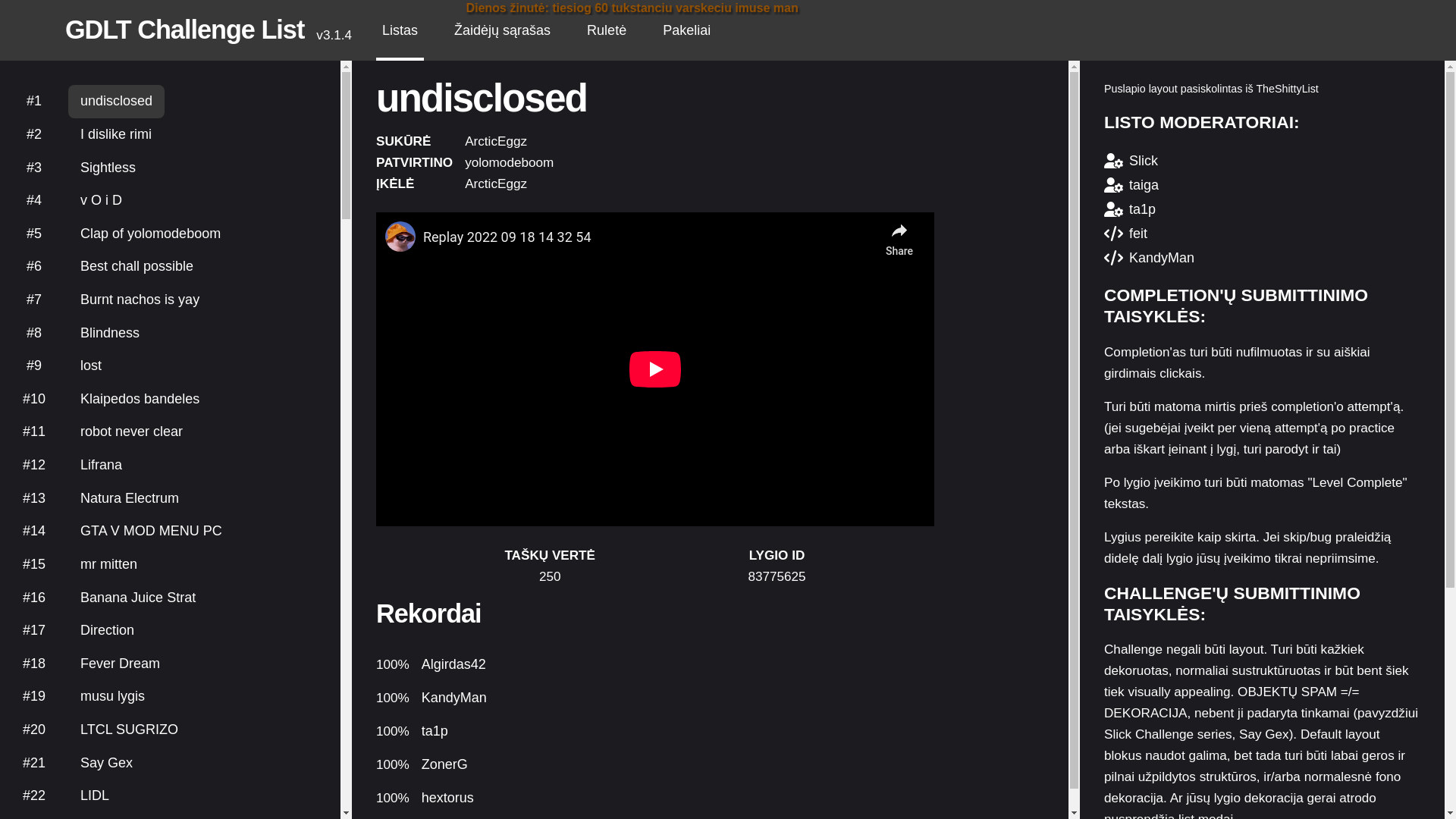 website screenshot of https://lithuanian-challenge-list.pages.dev/